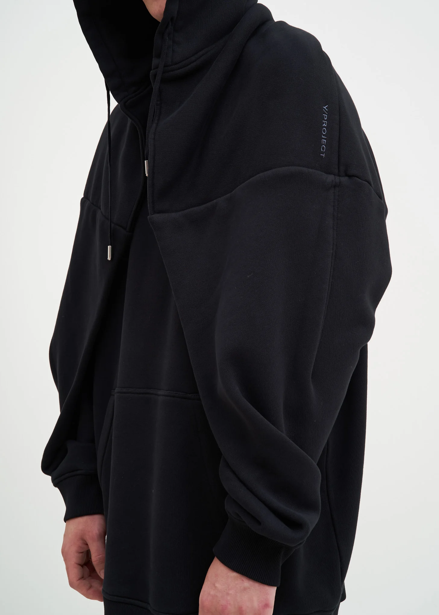 Black Paneled Hoodie - Image 7