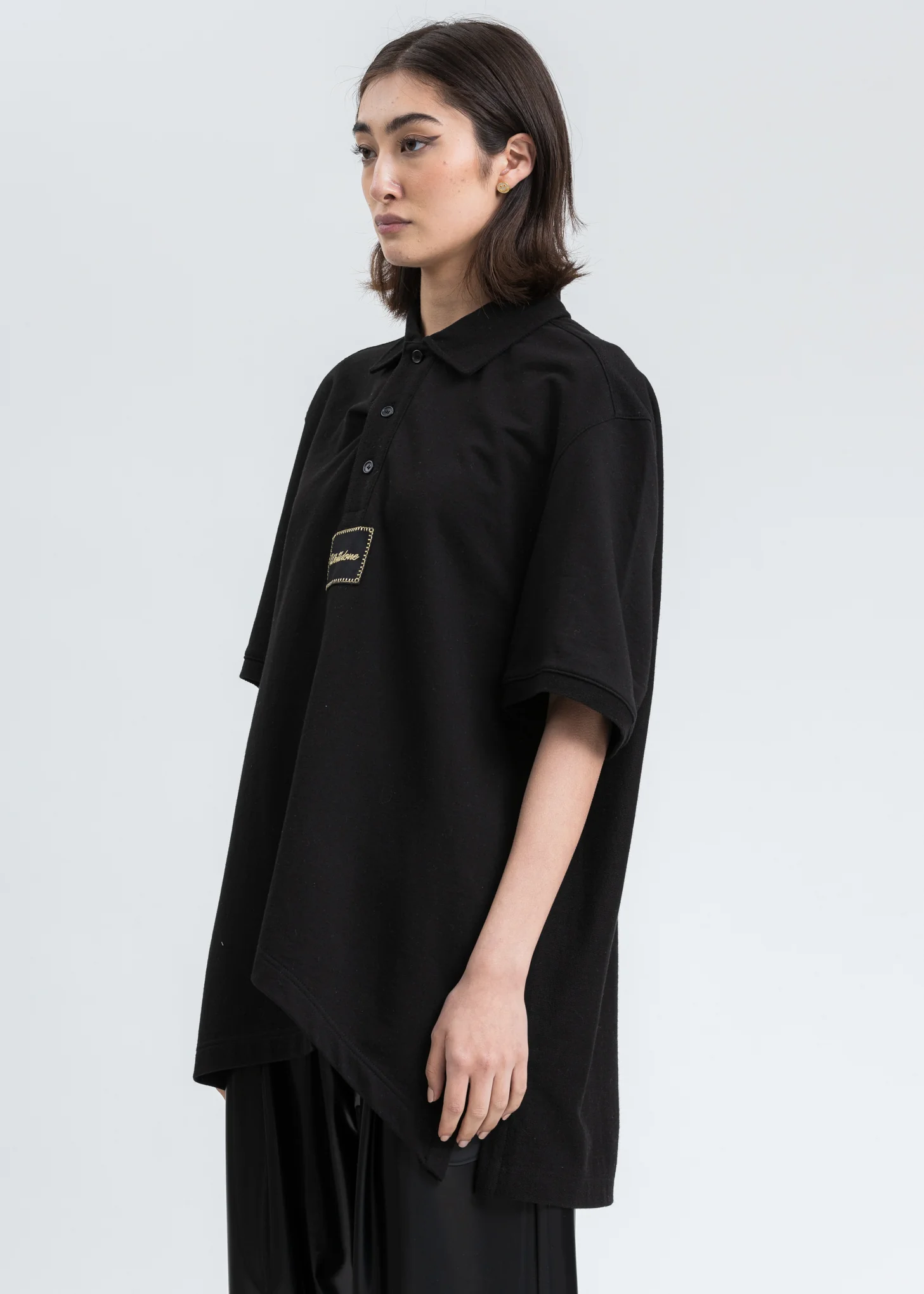 Black Paneled Oversized Polo - Image 2