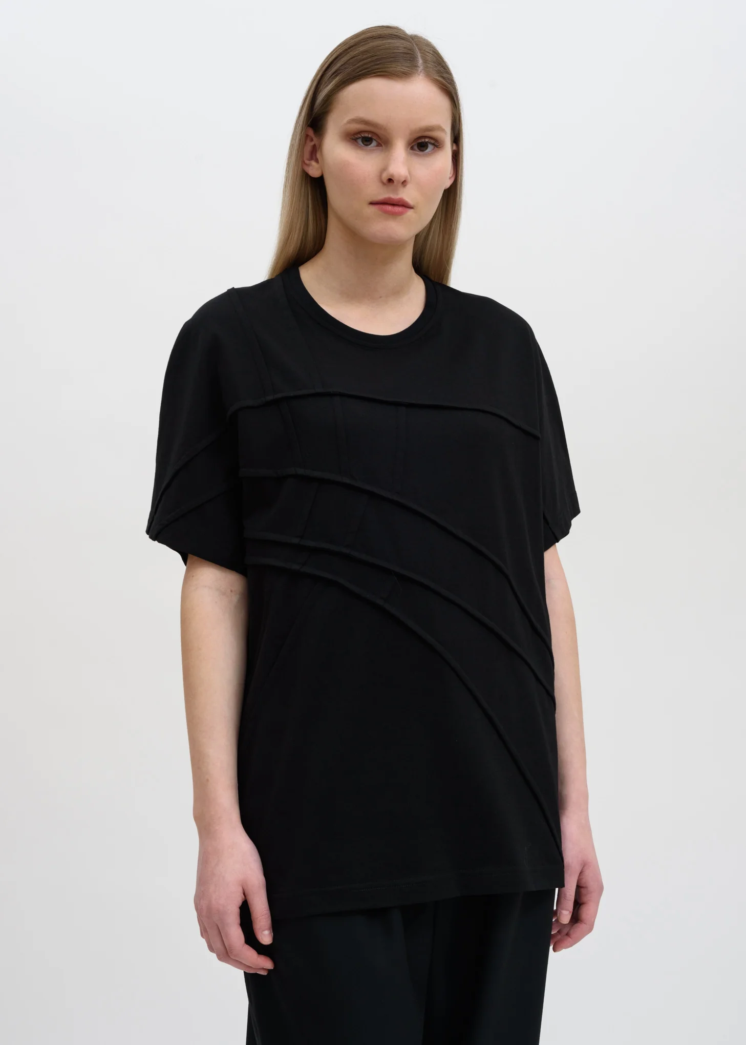 Black Panelled T-Shirt