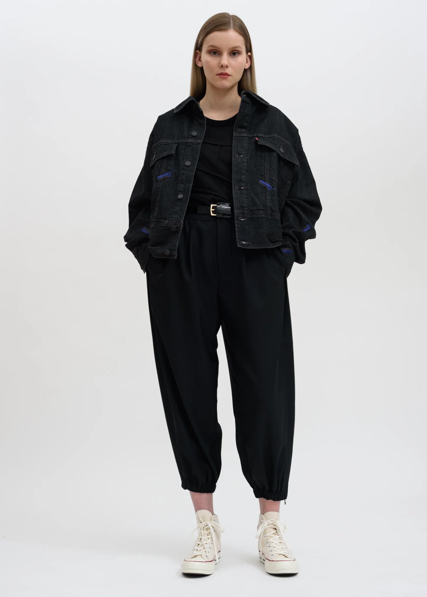 Black Panelled T-Shirt - Image 4