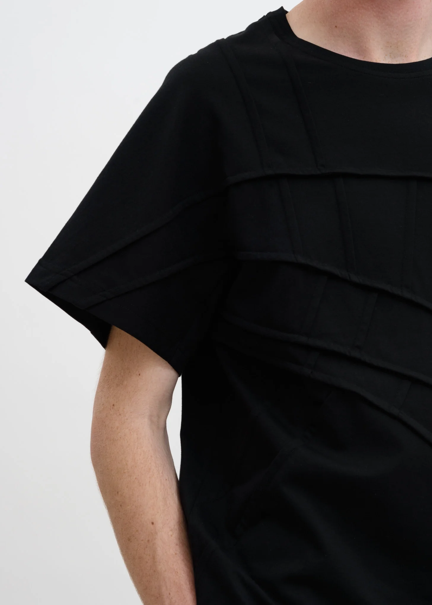 Black Panelled T-Shirt - Image 2