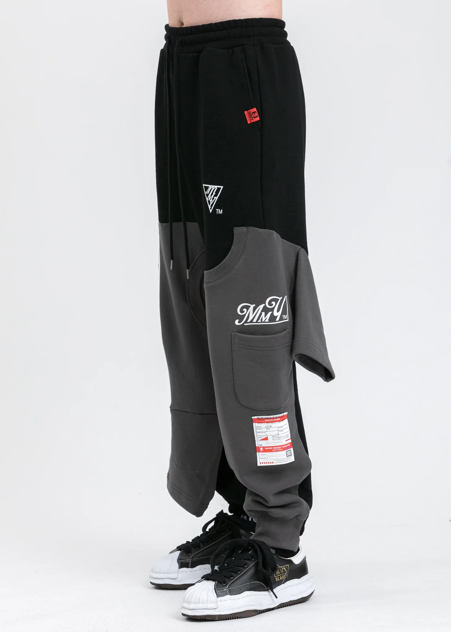 Black Inset T-Shirt Pants - Image 2