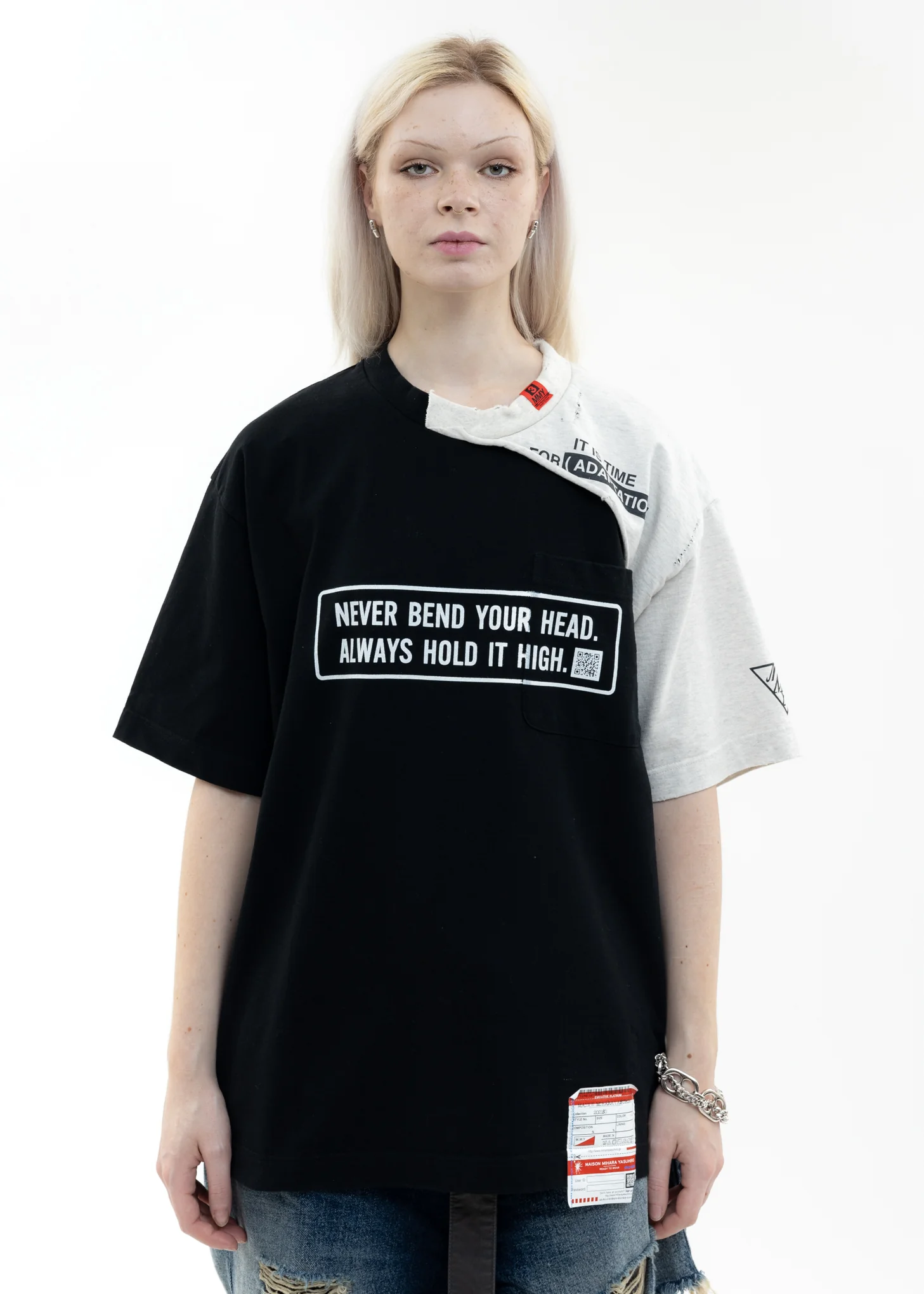 Black Partly Double T-Shirt