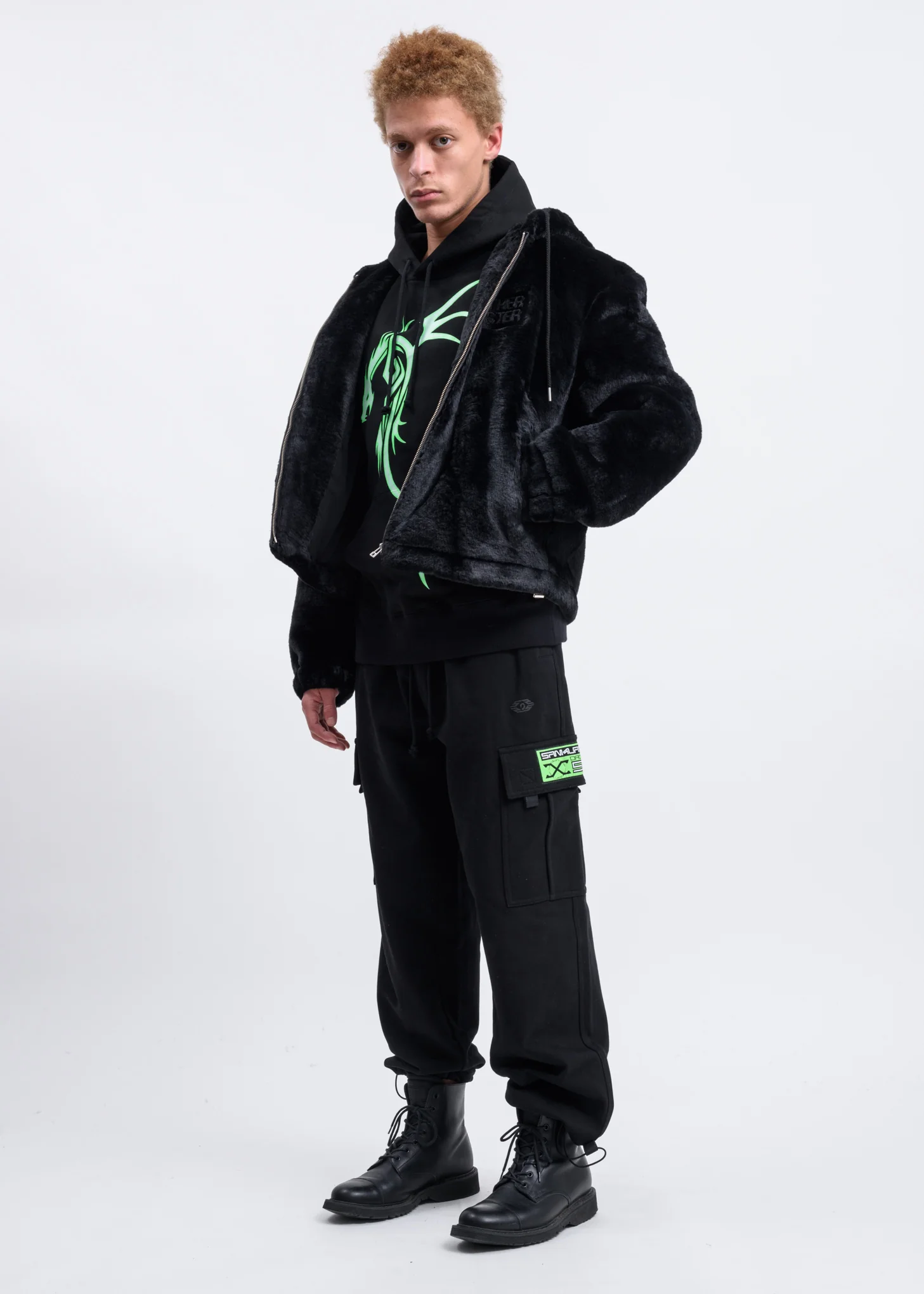 Black Patch Cargo Sweat Pants - Image 6