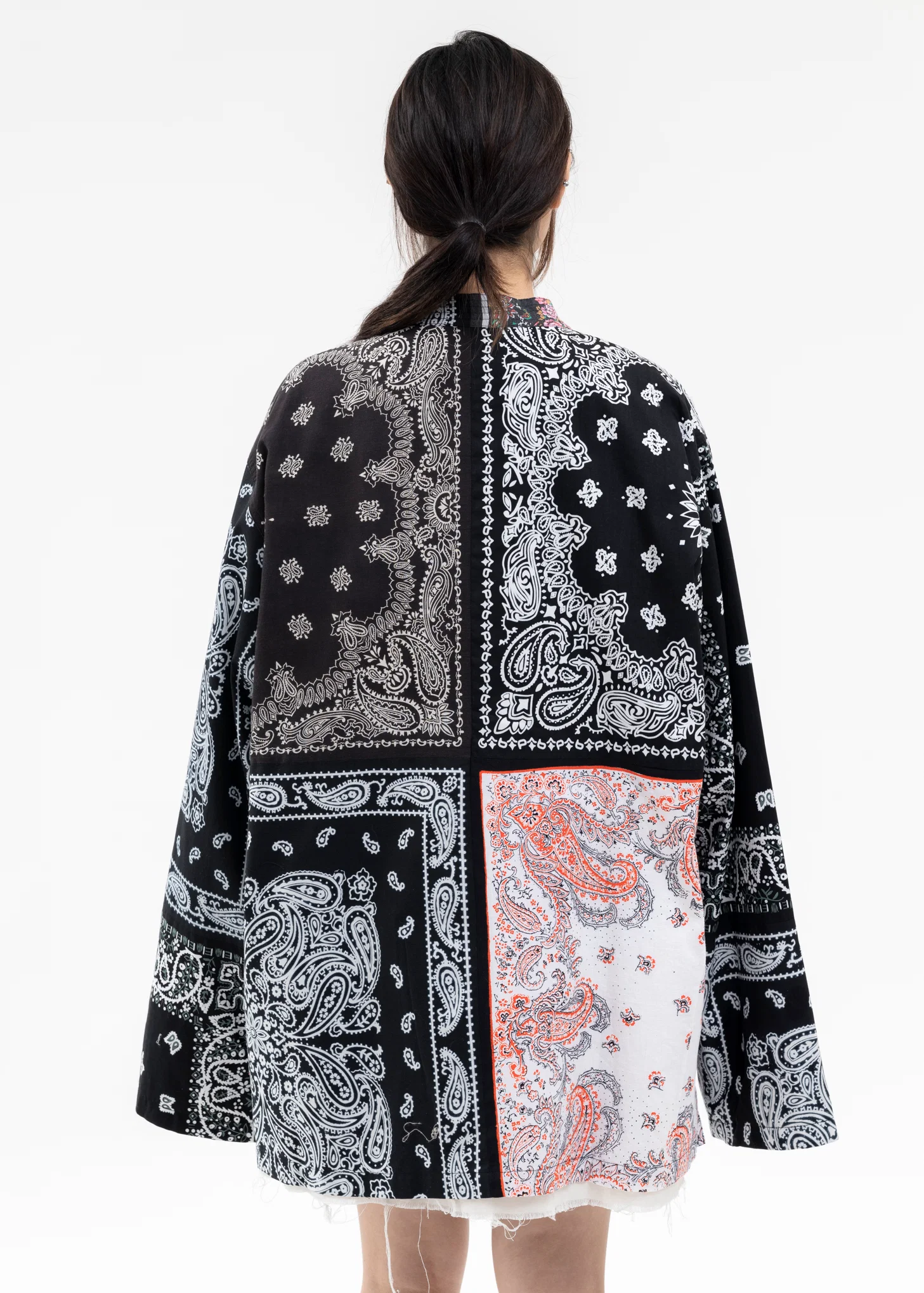 BLACK PATCH WORK BANDANA CONCHO JACKET - Image 2