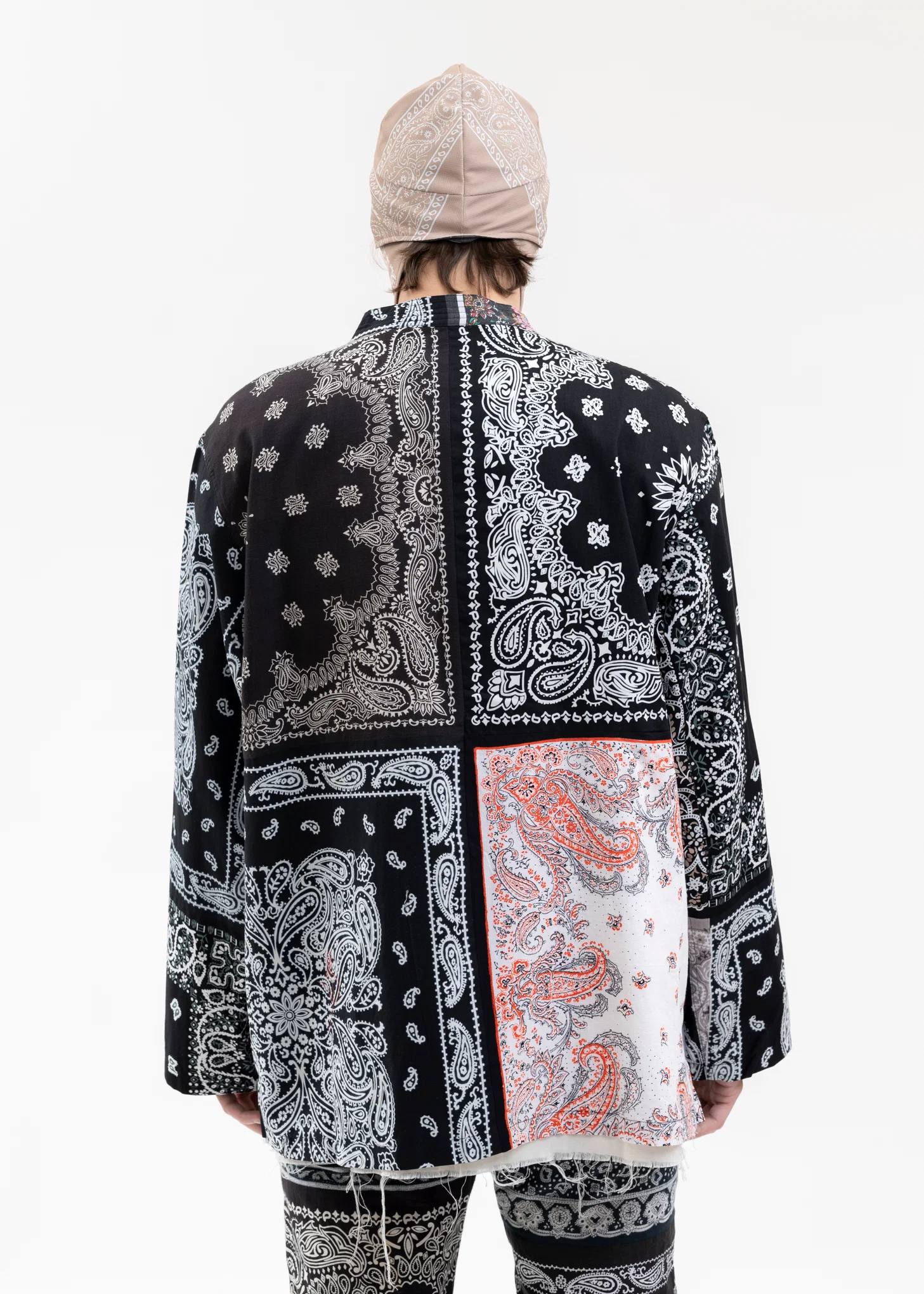 BLACK PATCH WORK BANDANA CONCHO JACKET - Image 2