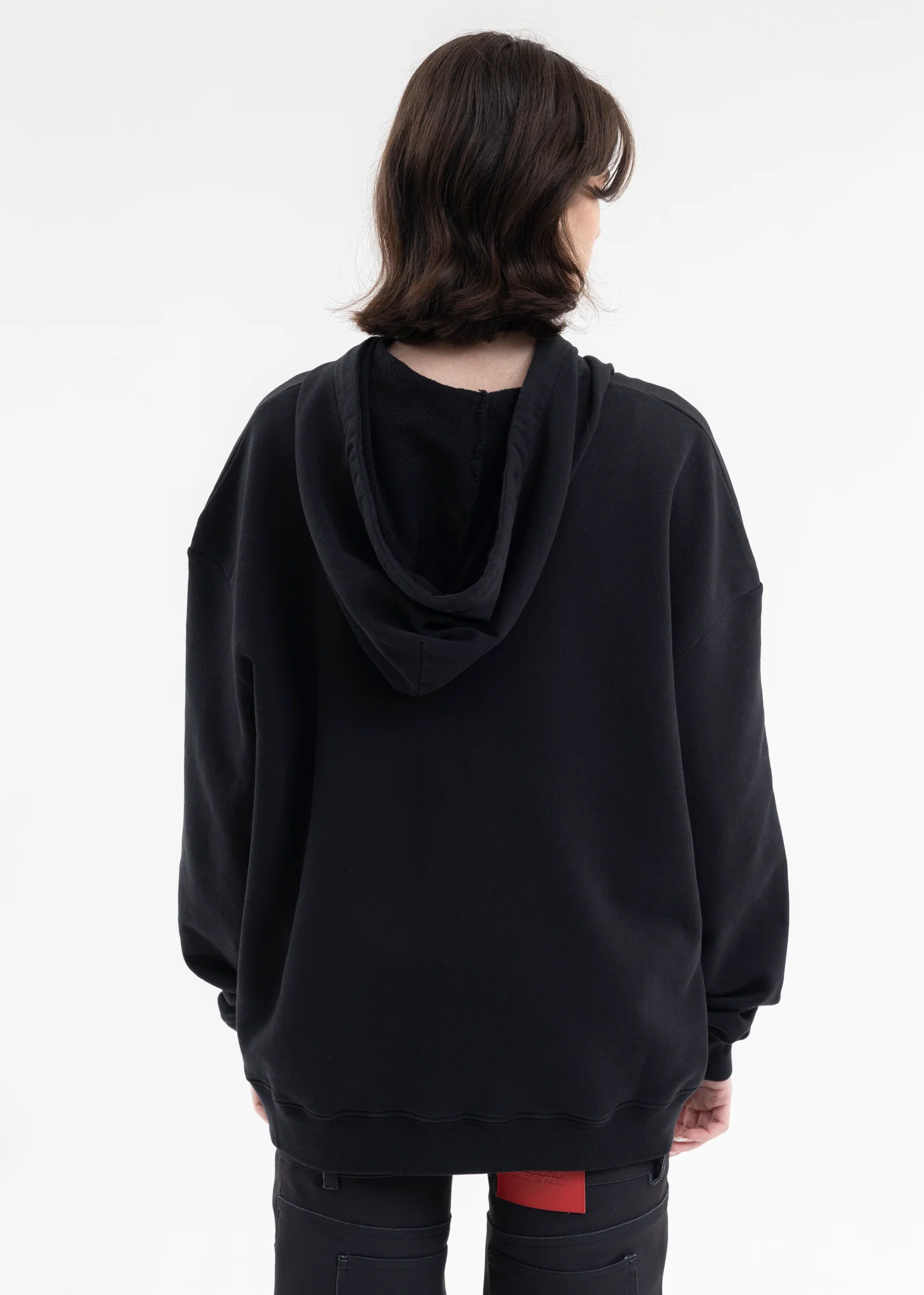 BLACK PATCHWORK PRINTED HOODIE - Image 4