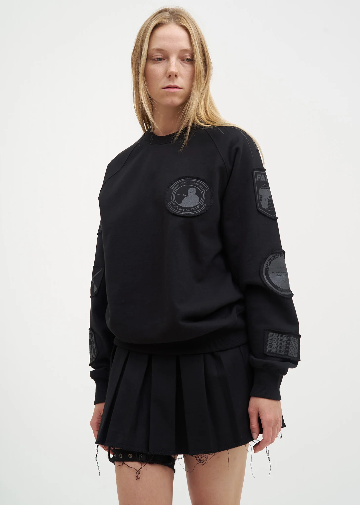 Black Patchwork Sweatshirt