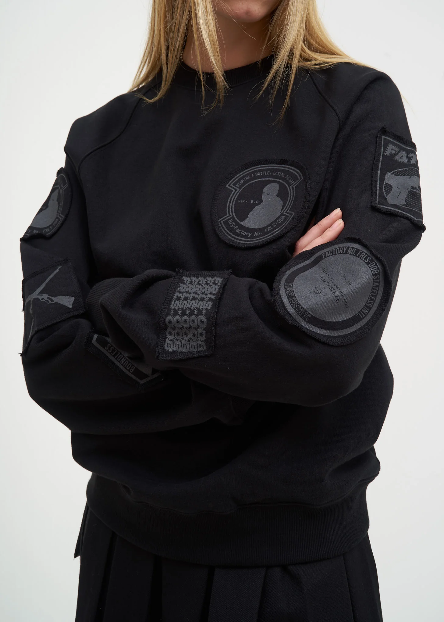 Black Patchwork Sweatshirt - Image 2