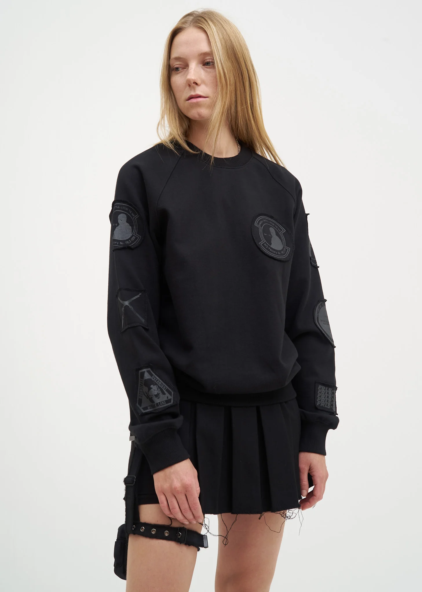 Black Patchwork Sweatshirt - Image 3