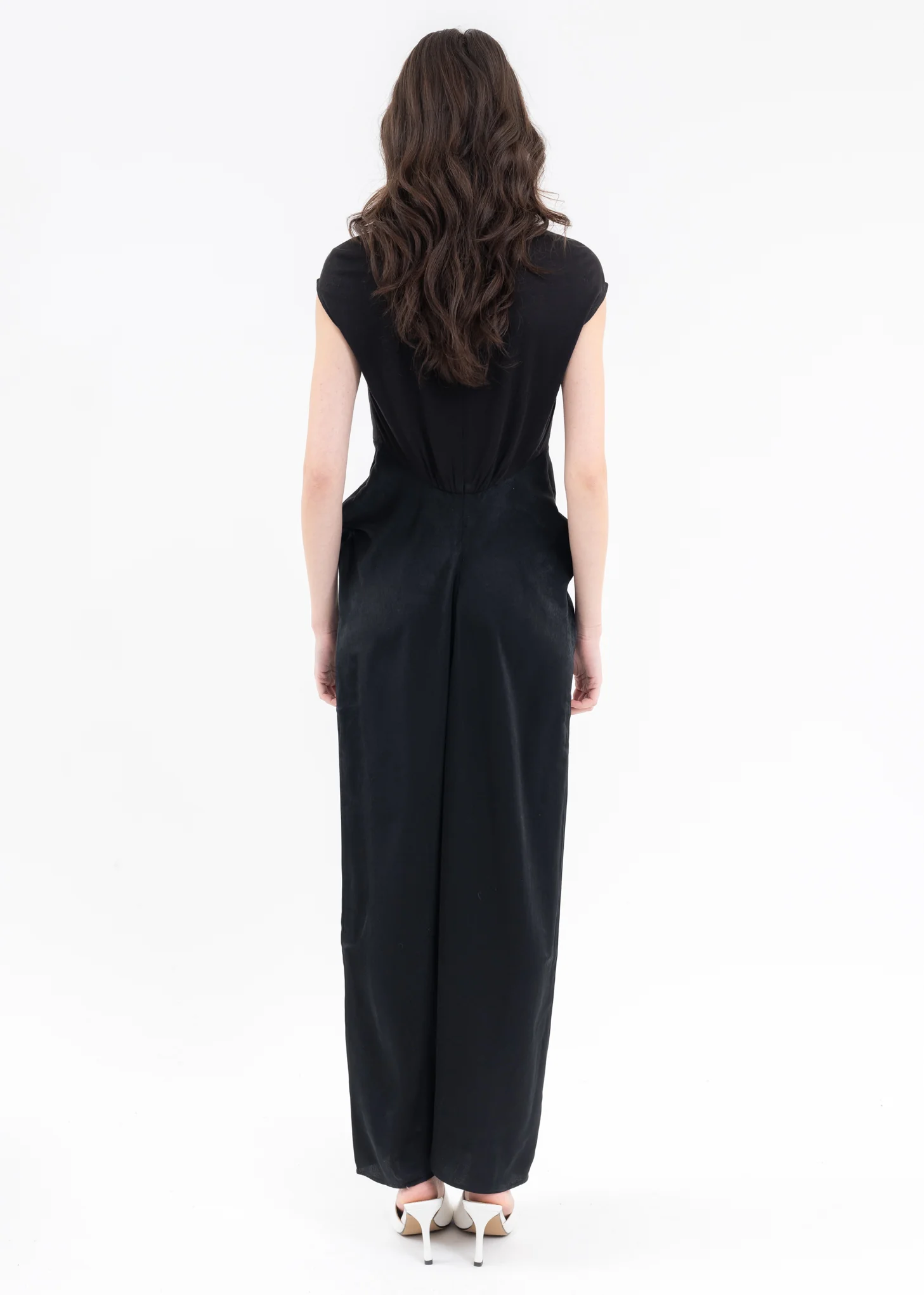 Black Patchwork Turtleneck Dress - Image 2