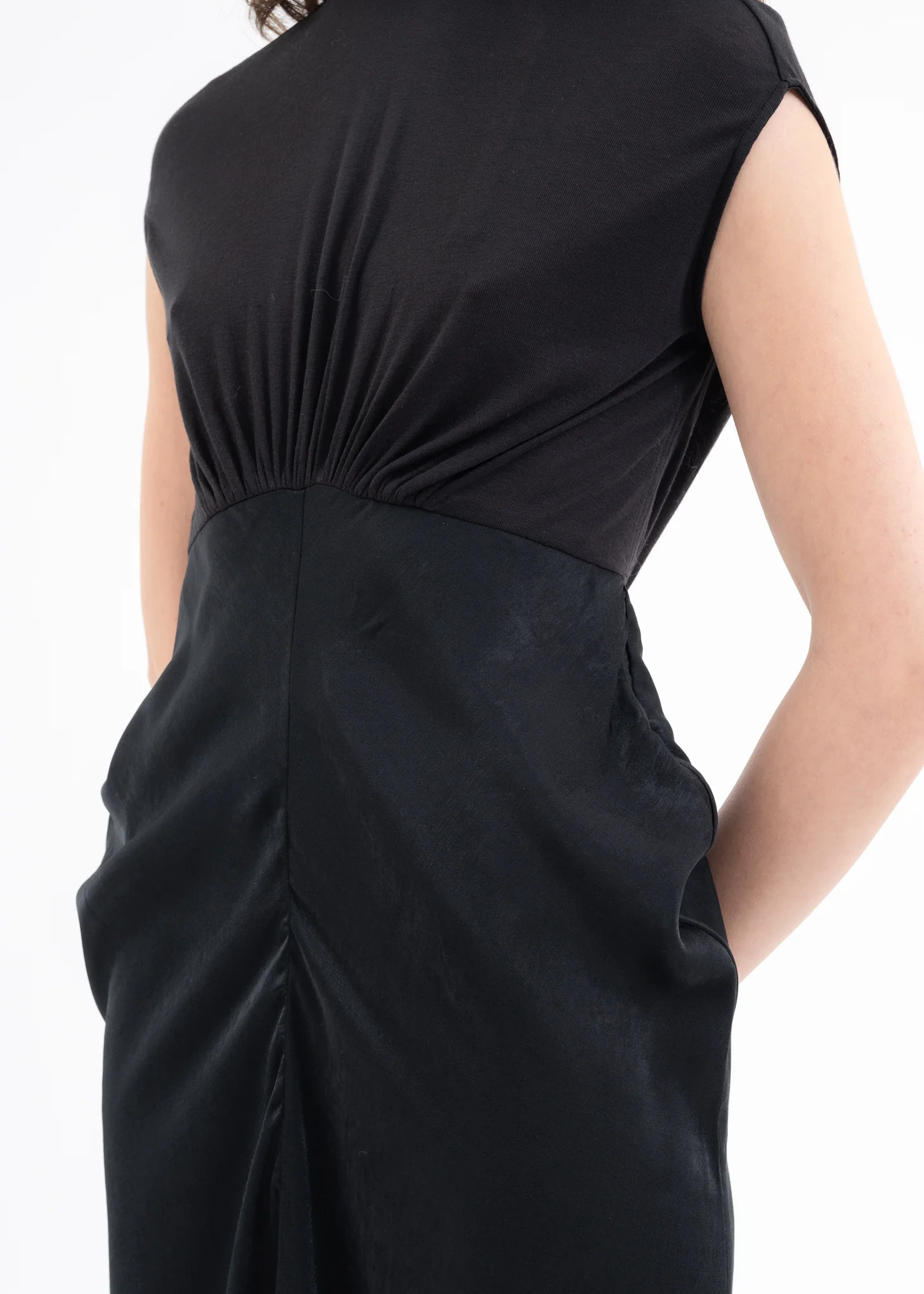 Black Patchwork Turtleneck Dress - Image 4