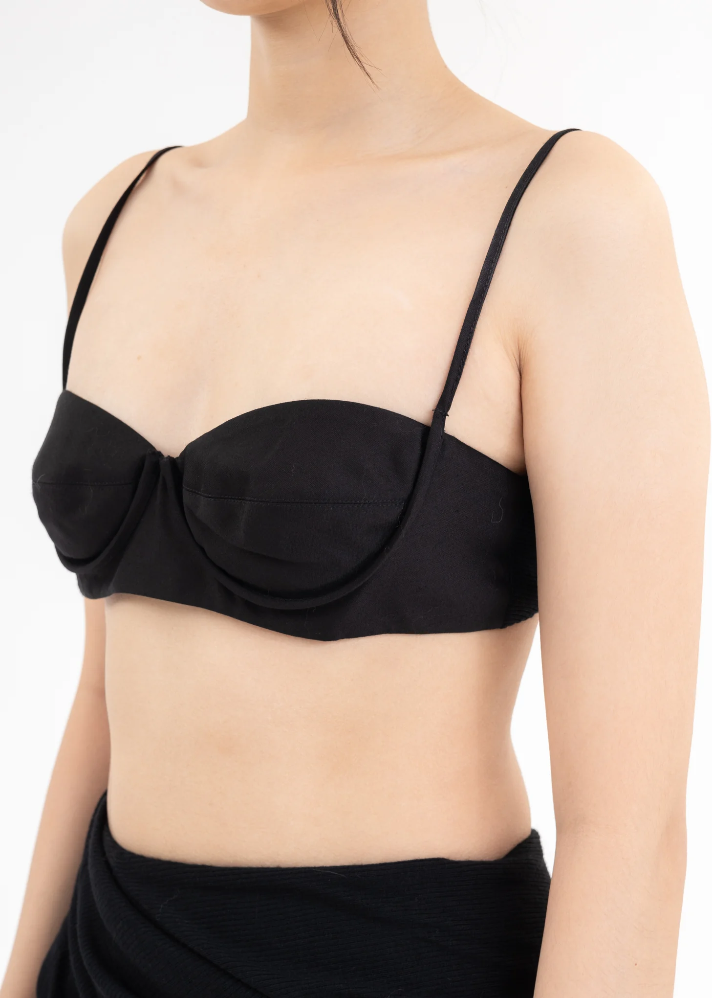Black Patchwork Bra Top - Image 4