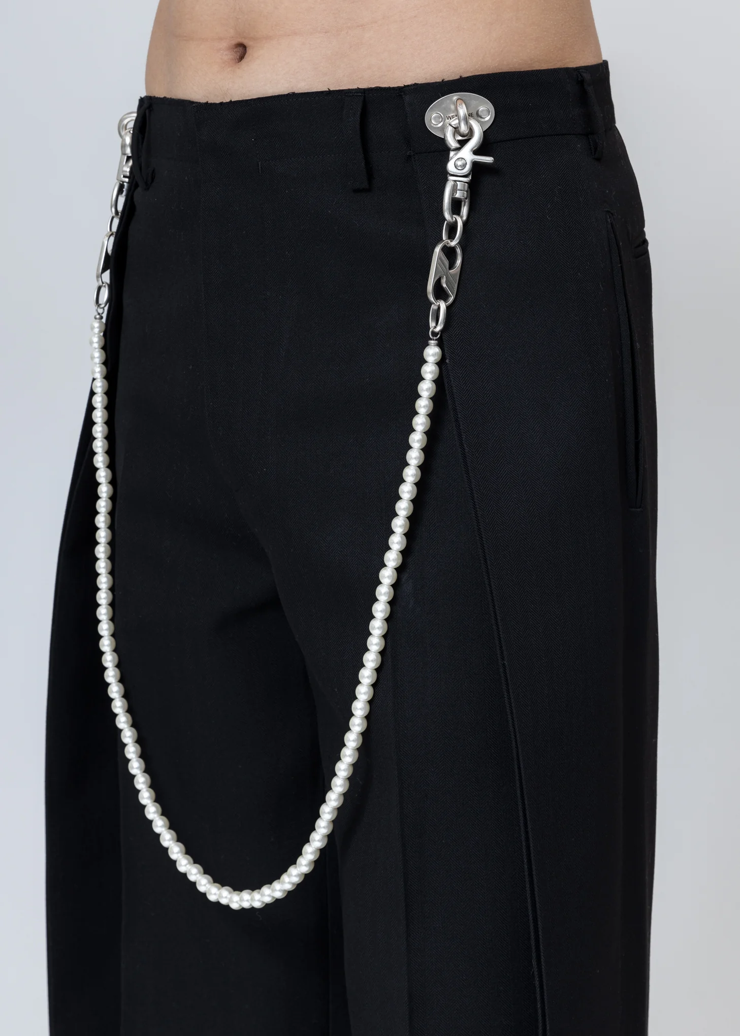 Black Pearl Chain Baggy Trouser - Image 2
