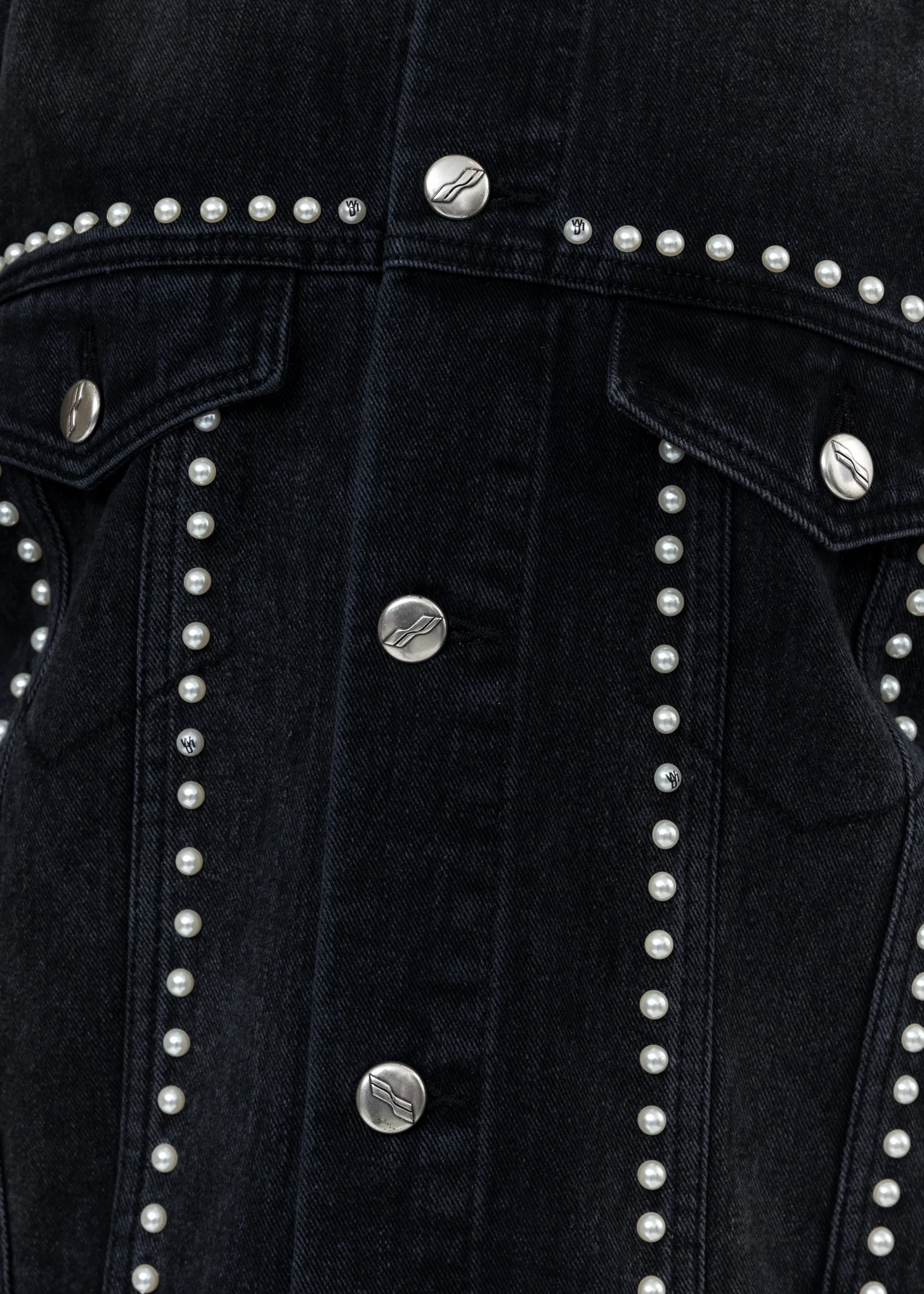 Black Pearl Lining Denim Jacket - Image 4