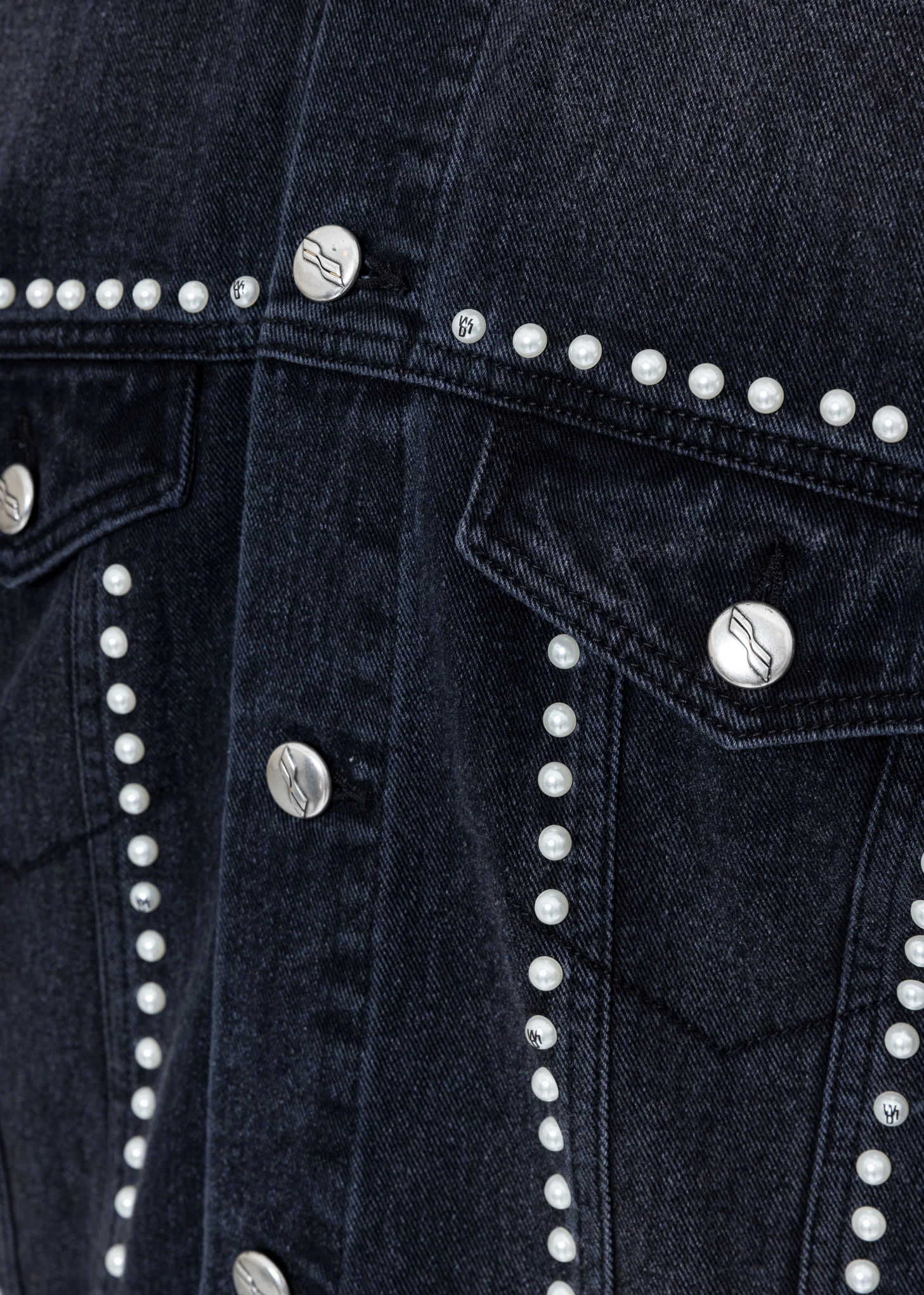 Black Pearl Lining Denim Jacket - Image 5