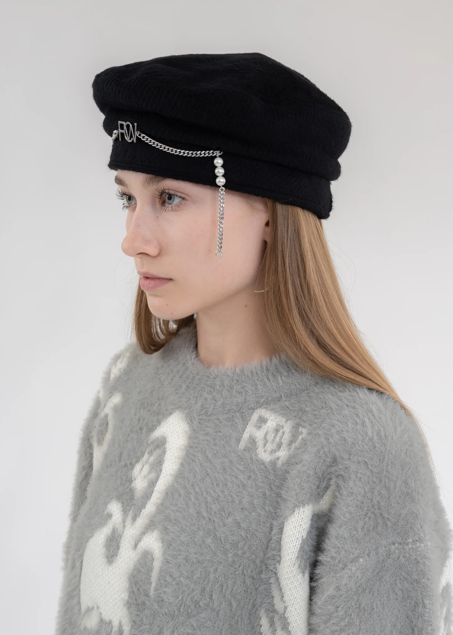 Black Phoenix Metal Embellishment Beret - Image 2