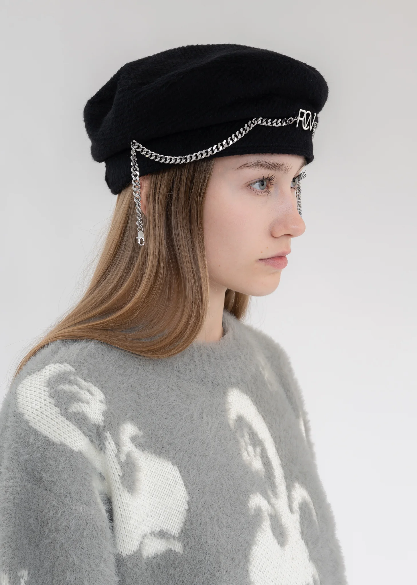 Black Phoenix Metal Embellishment Beret - Image 3