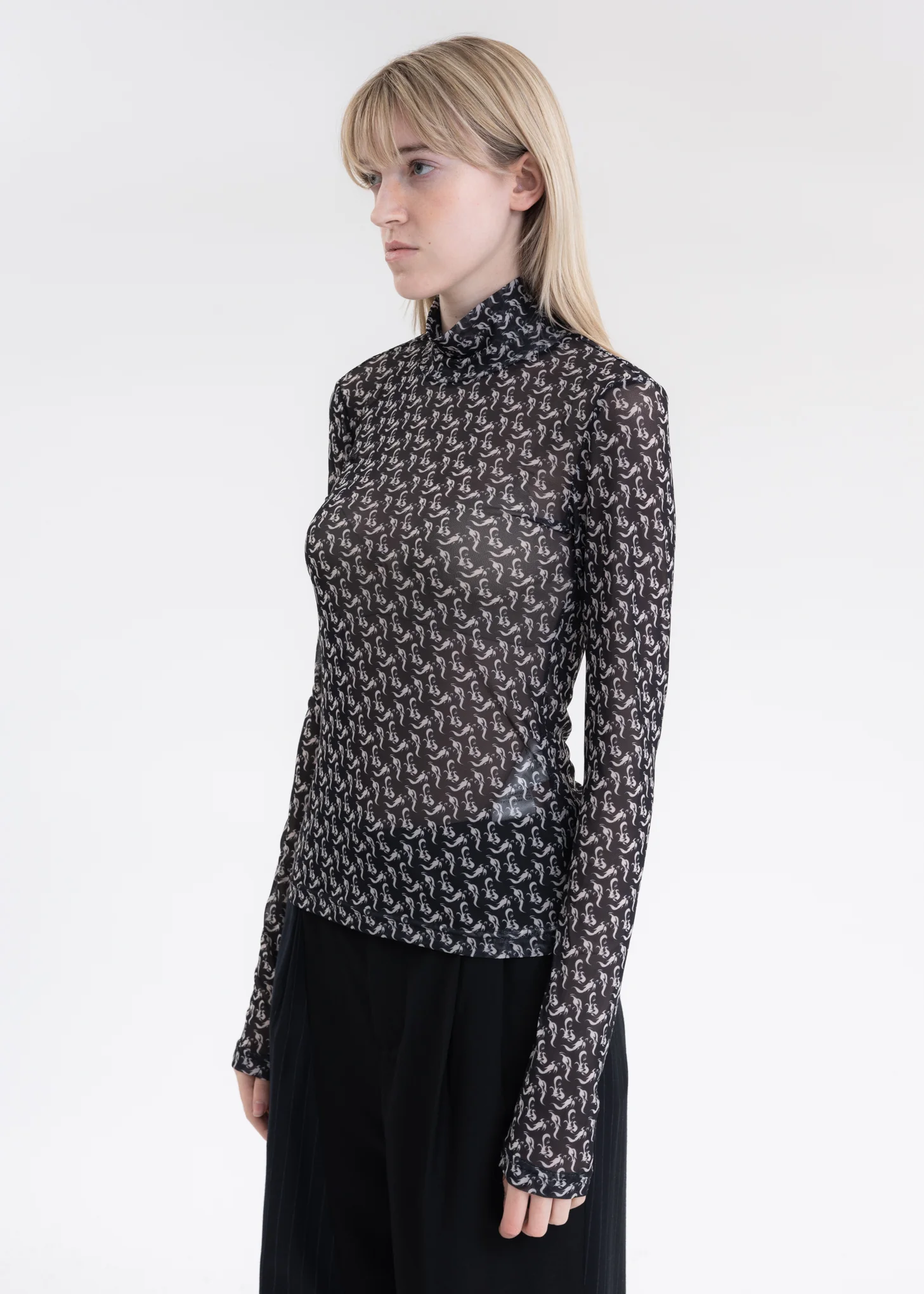 BLACK PHOENIX PRINT ROLL NECK - Image 2