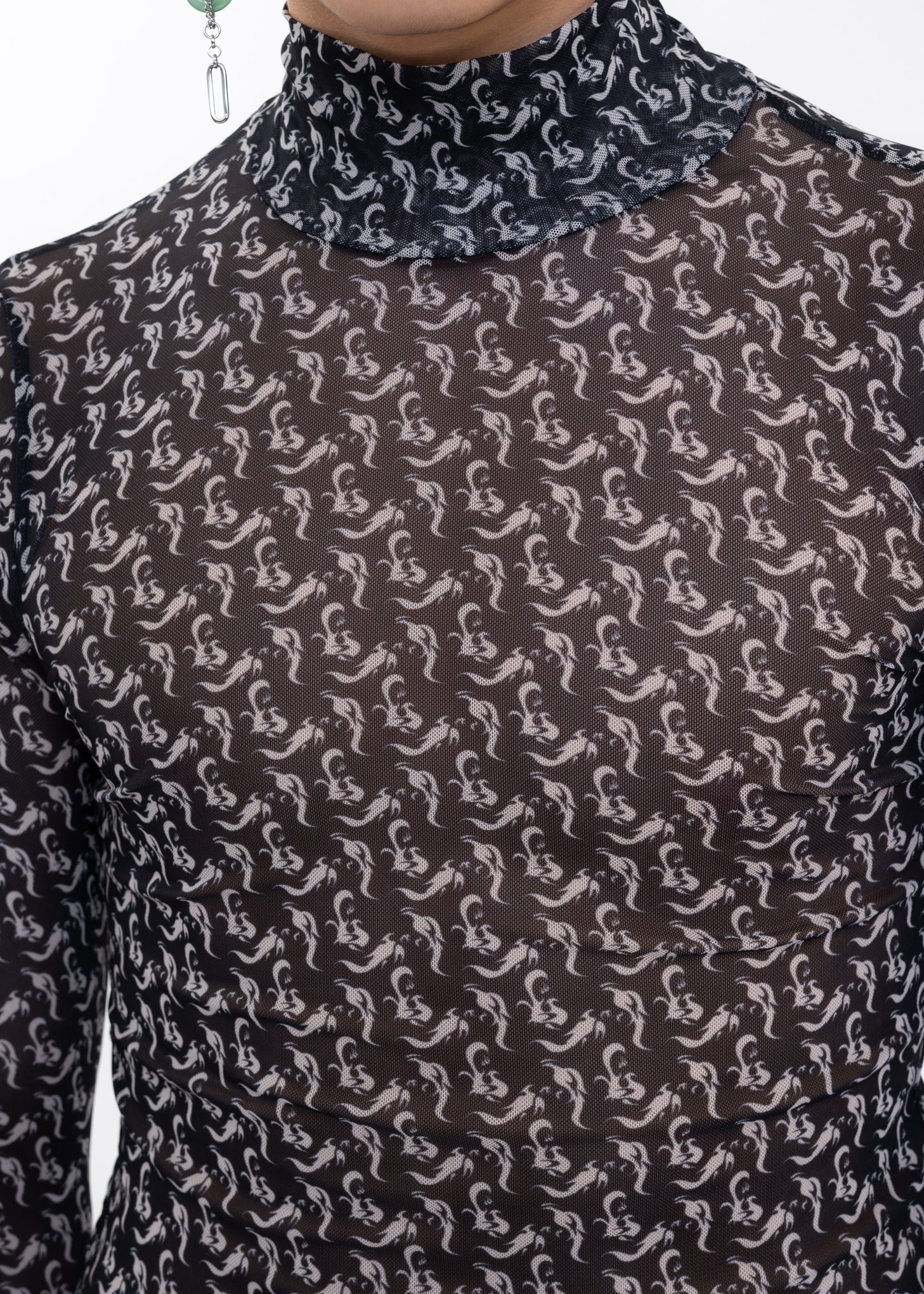 BLACK PHOENIX PRINT ROLL NECK - Image 2