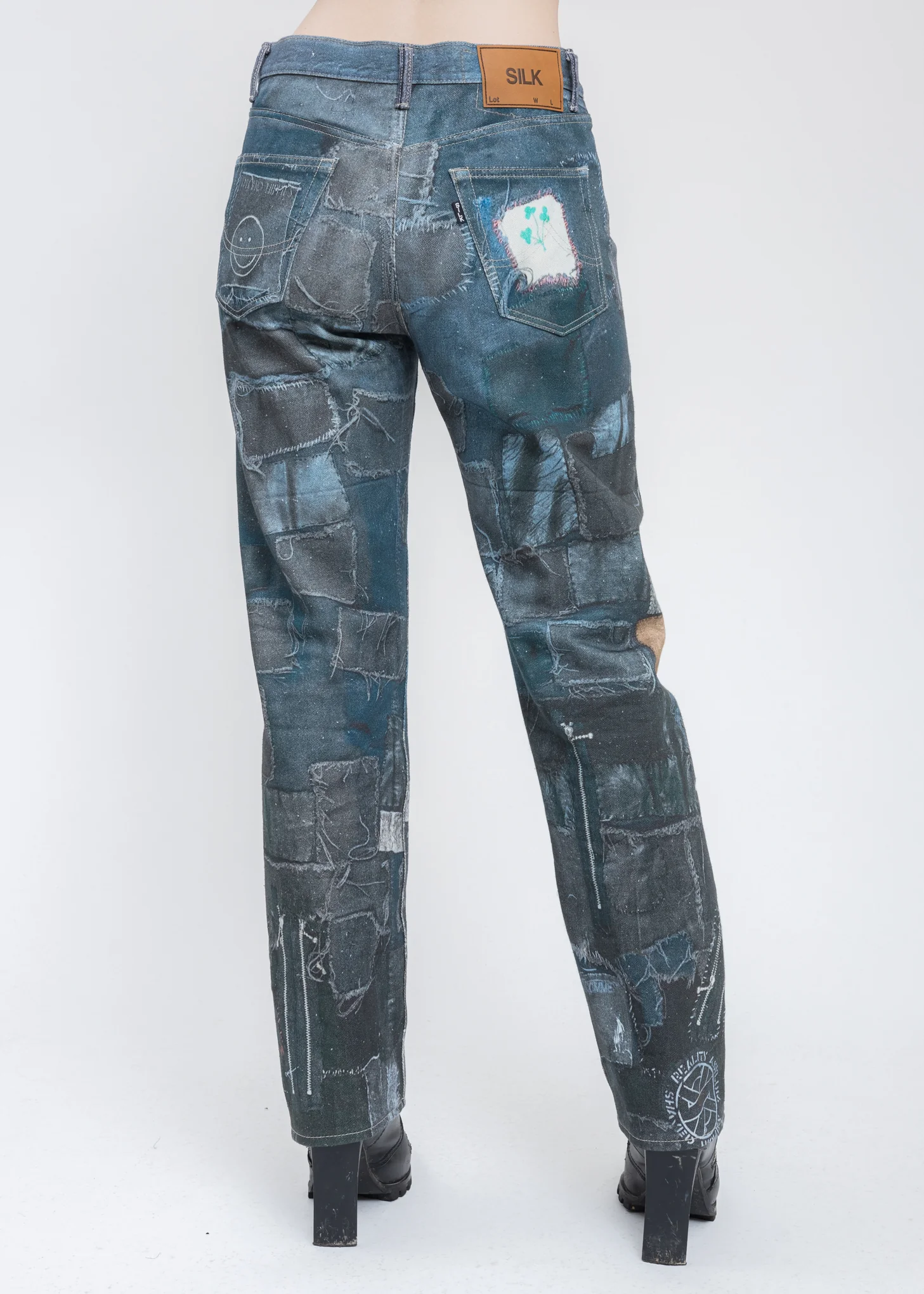 Black PHOTO PRINT Pants - Image 2
