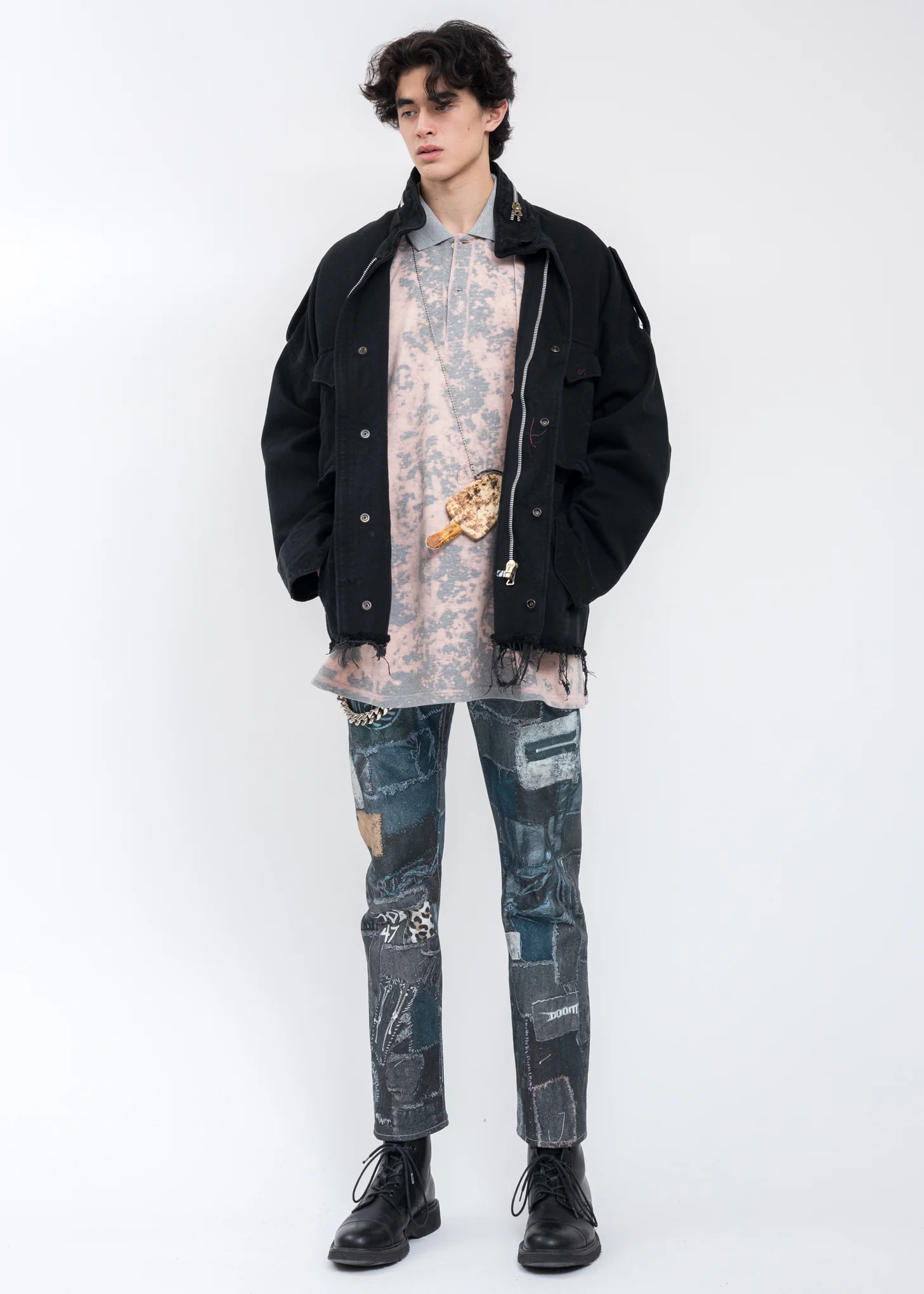 Black PHOTO PRINT Pants - Image 8