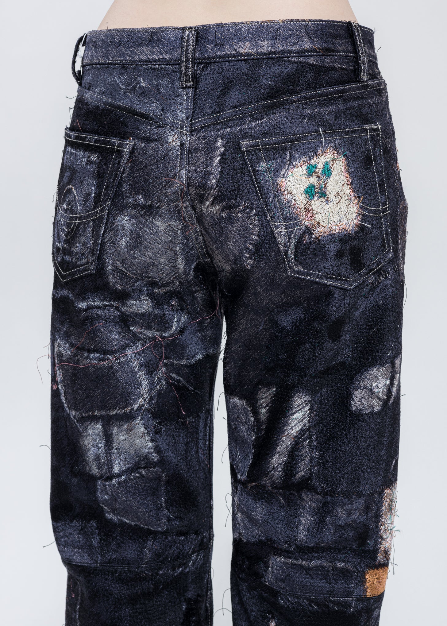 Black PHOTO STITCH Pants - Image 4