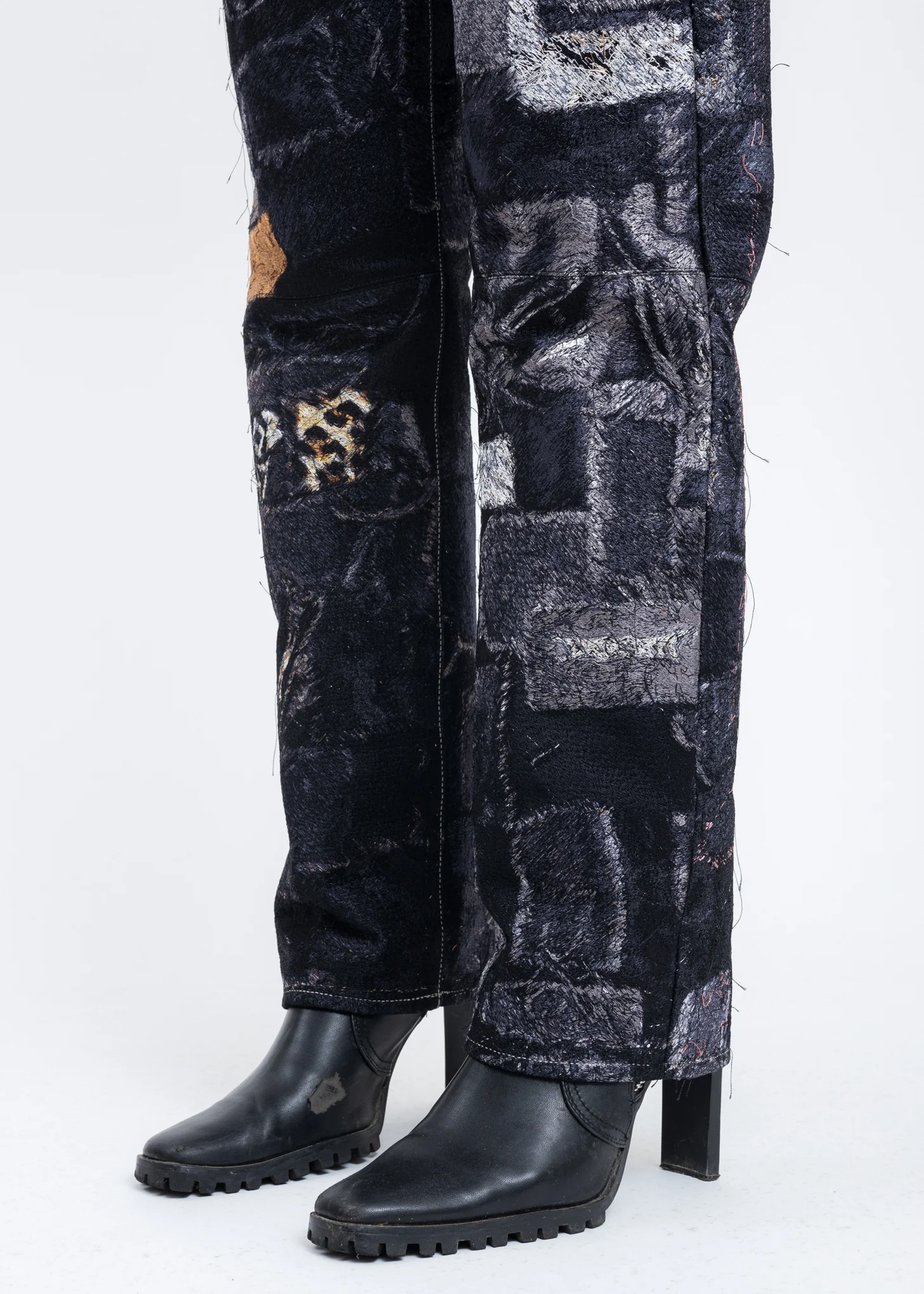Black PHOTO STITCH Pants - Image 6
