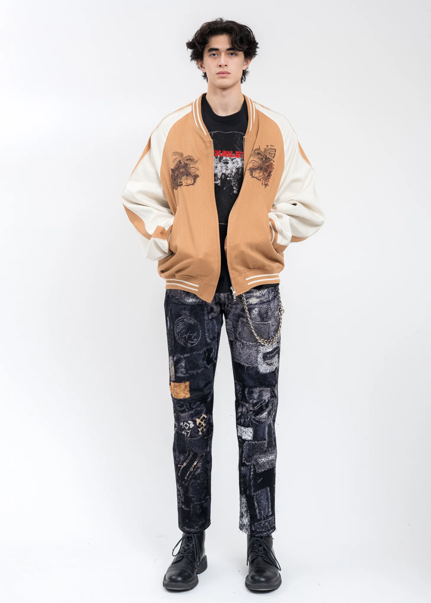 Black PHOTO STITCH Pants - Image 10