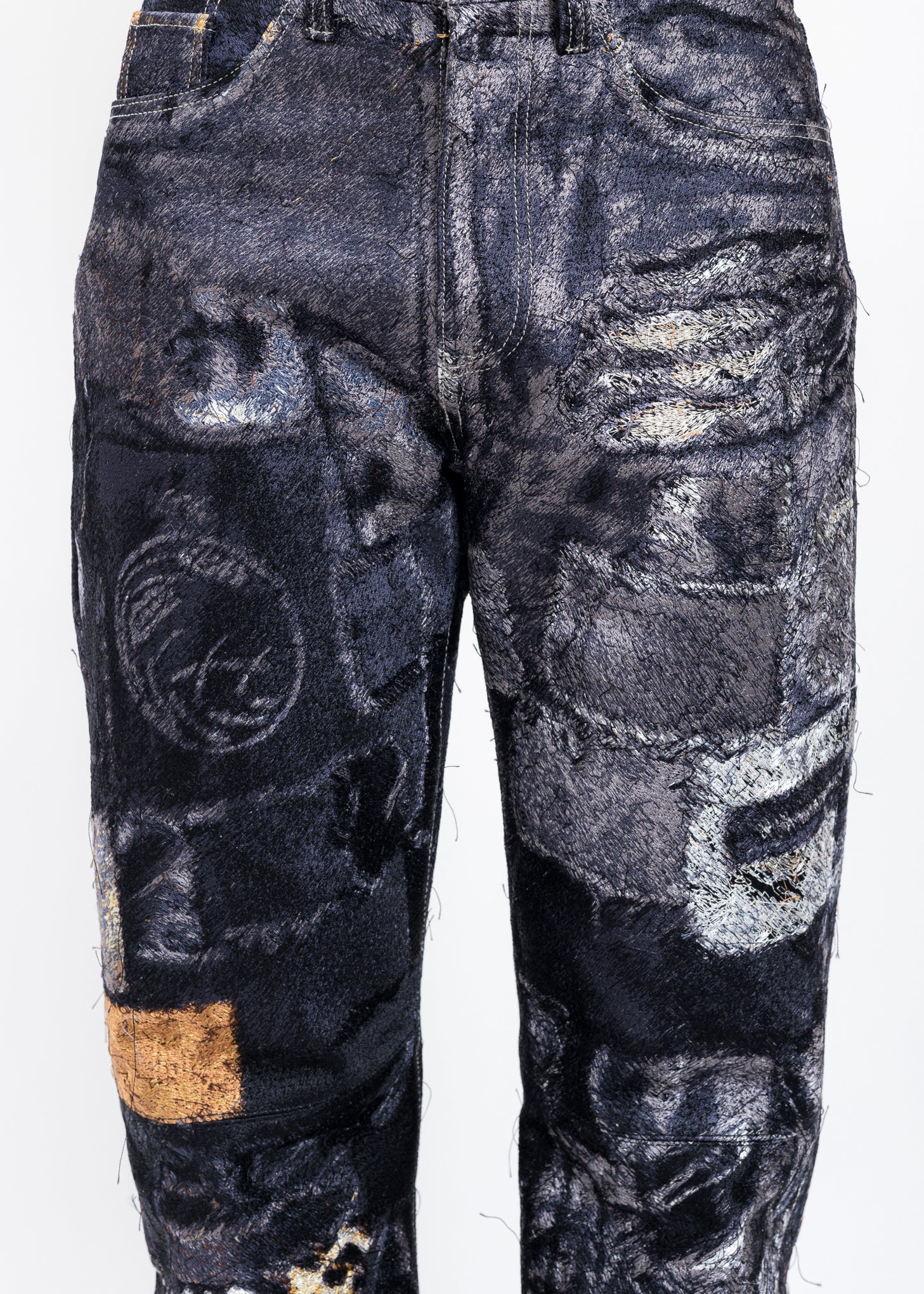 Black PHOTO STITCH Pants - Image 4