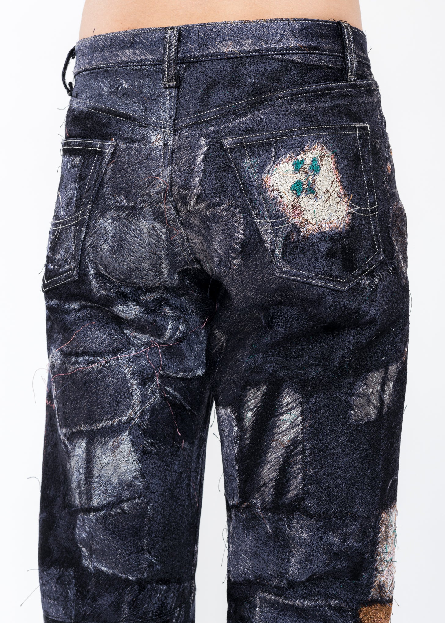 Black PHOTO STITCH Pants - Image 6