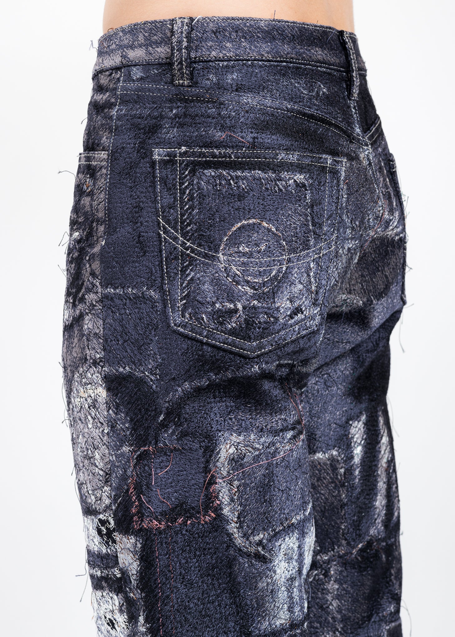 Black PHOTO STITCH Pants - Image 7