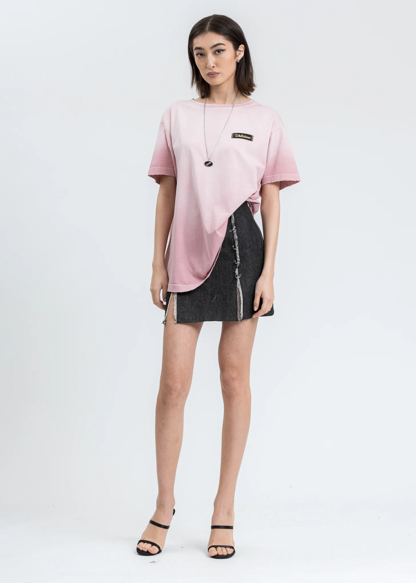 Black Pierced Denim Skirt - Image 6
