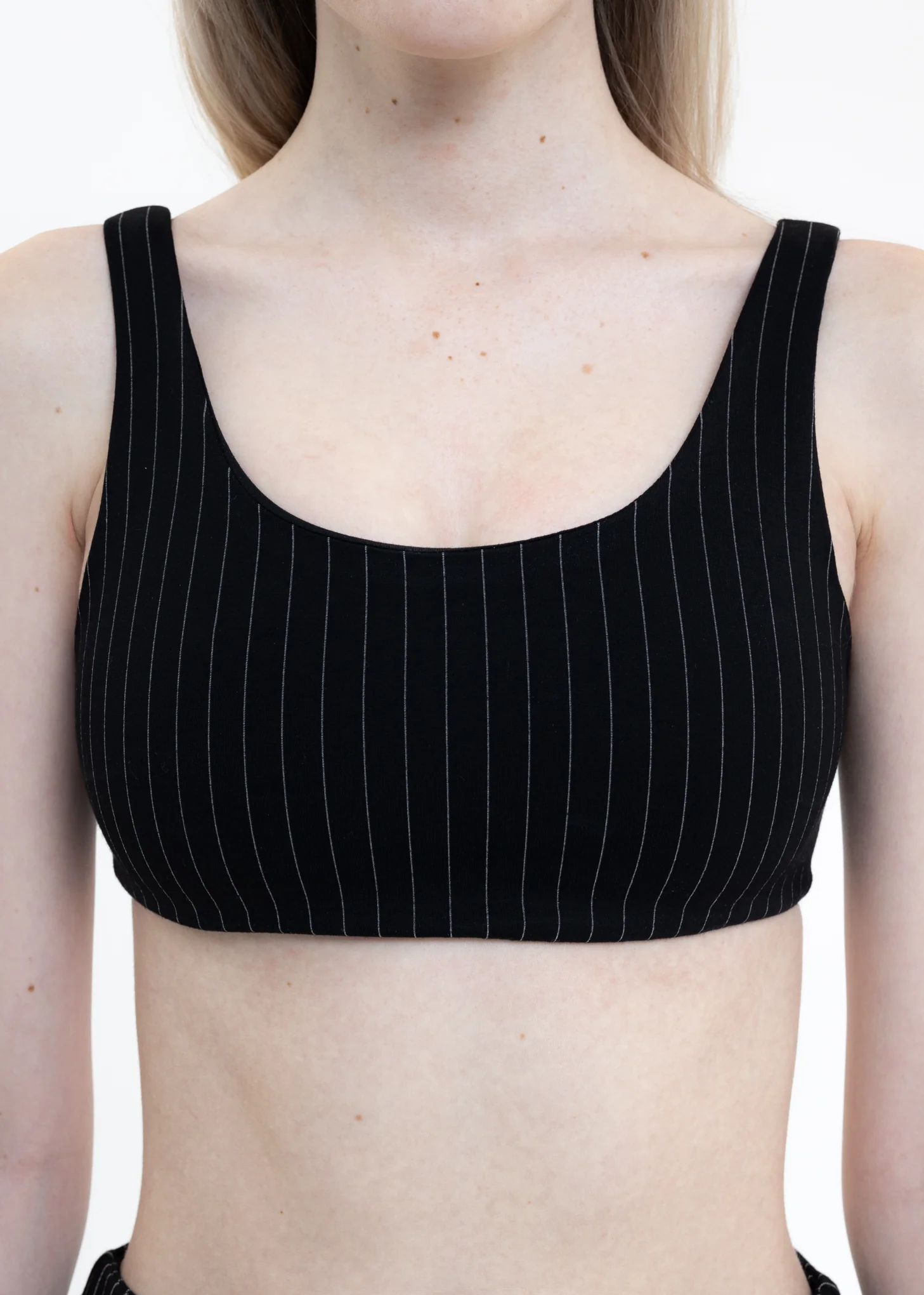 Black Pinstripe Sport Top - Image 4
