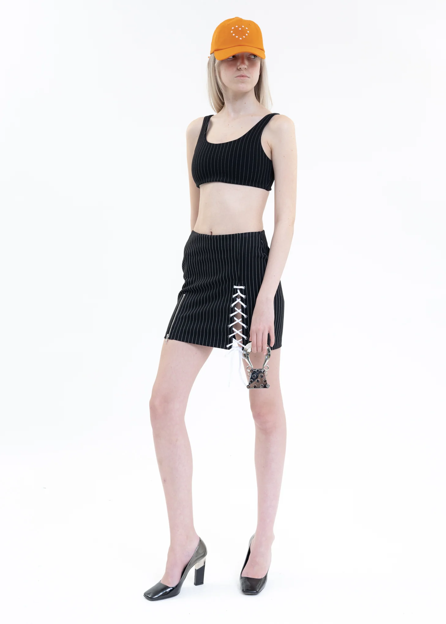 Black Pinstripe Sport Top - Image 5