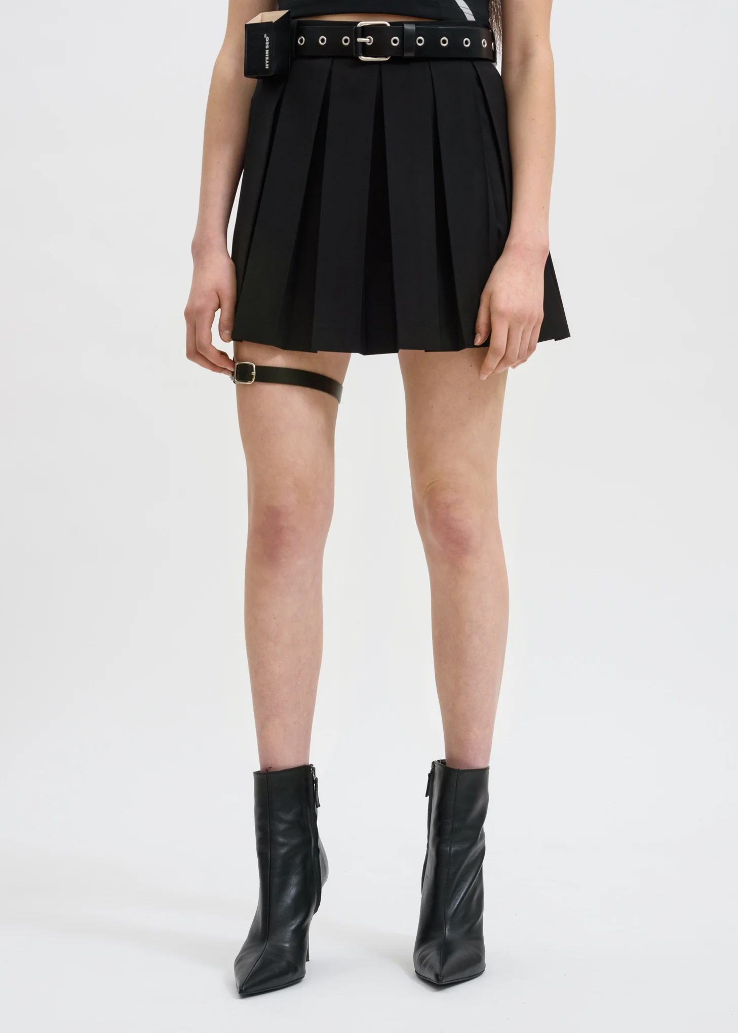 Black Pleated Skirt w/ Garter Belt