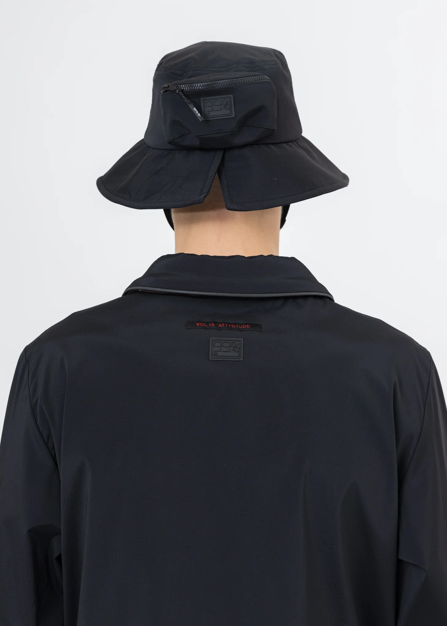 Black Pocket Bucket Hat - Image 4