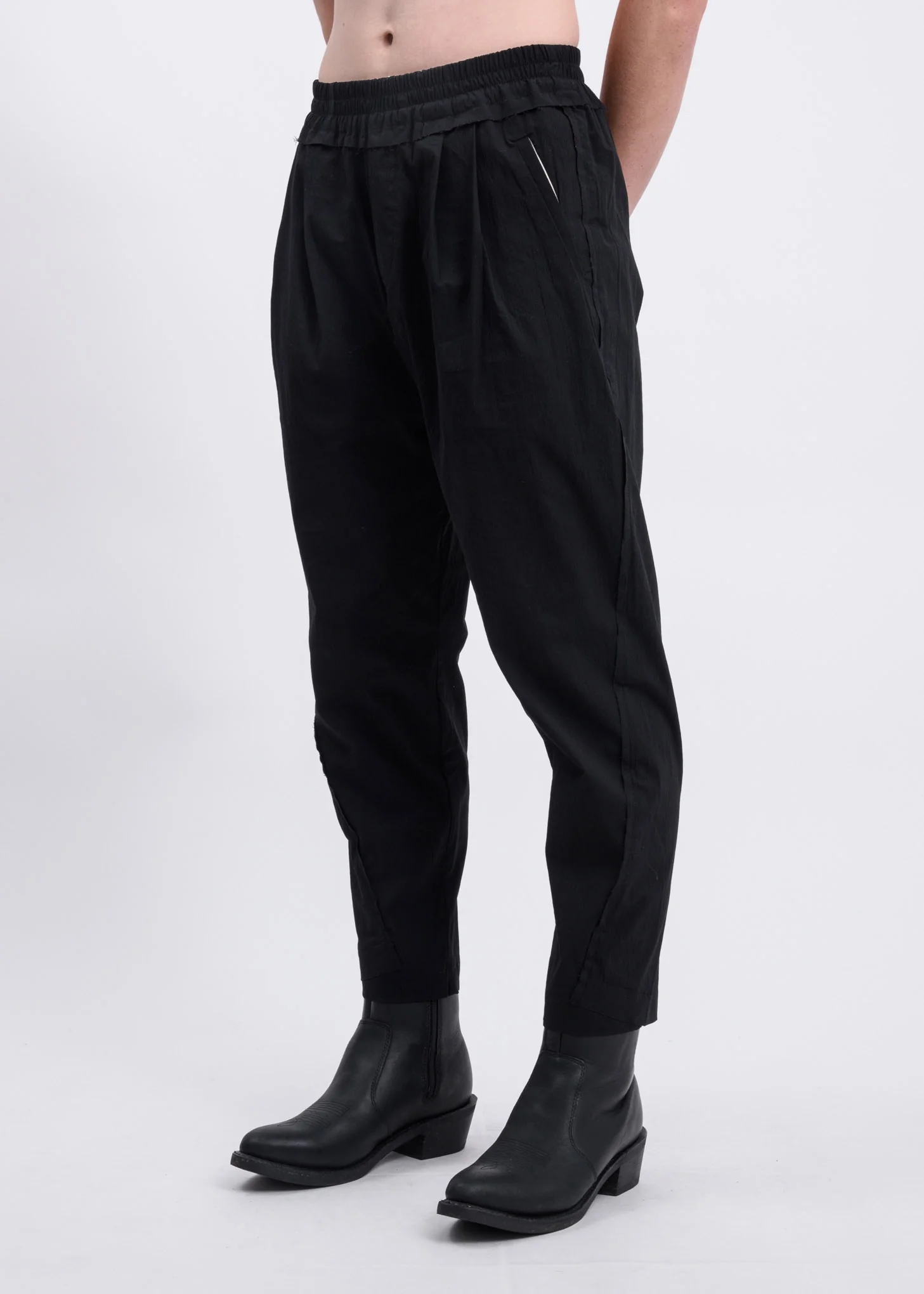 Black Double Pocket Detail Trousers