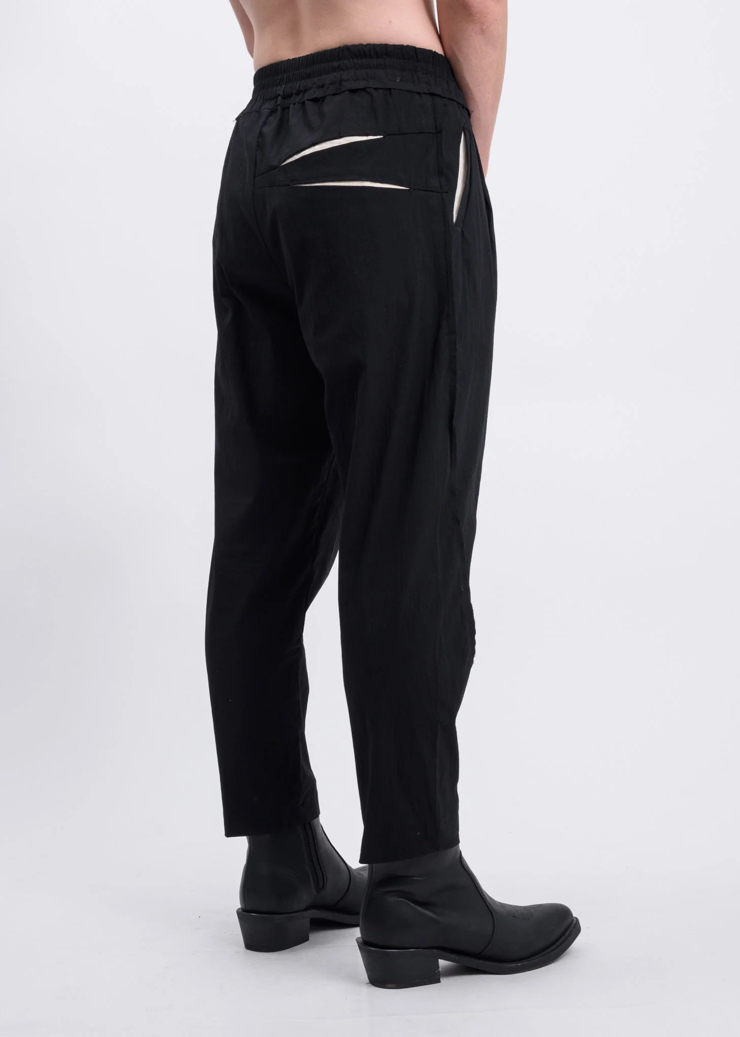 Black Double Pocket Detail Trousers - Image 2