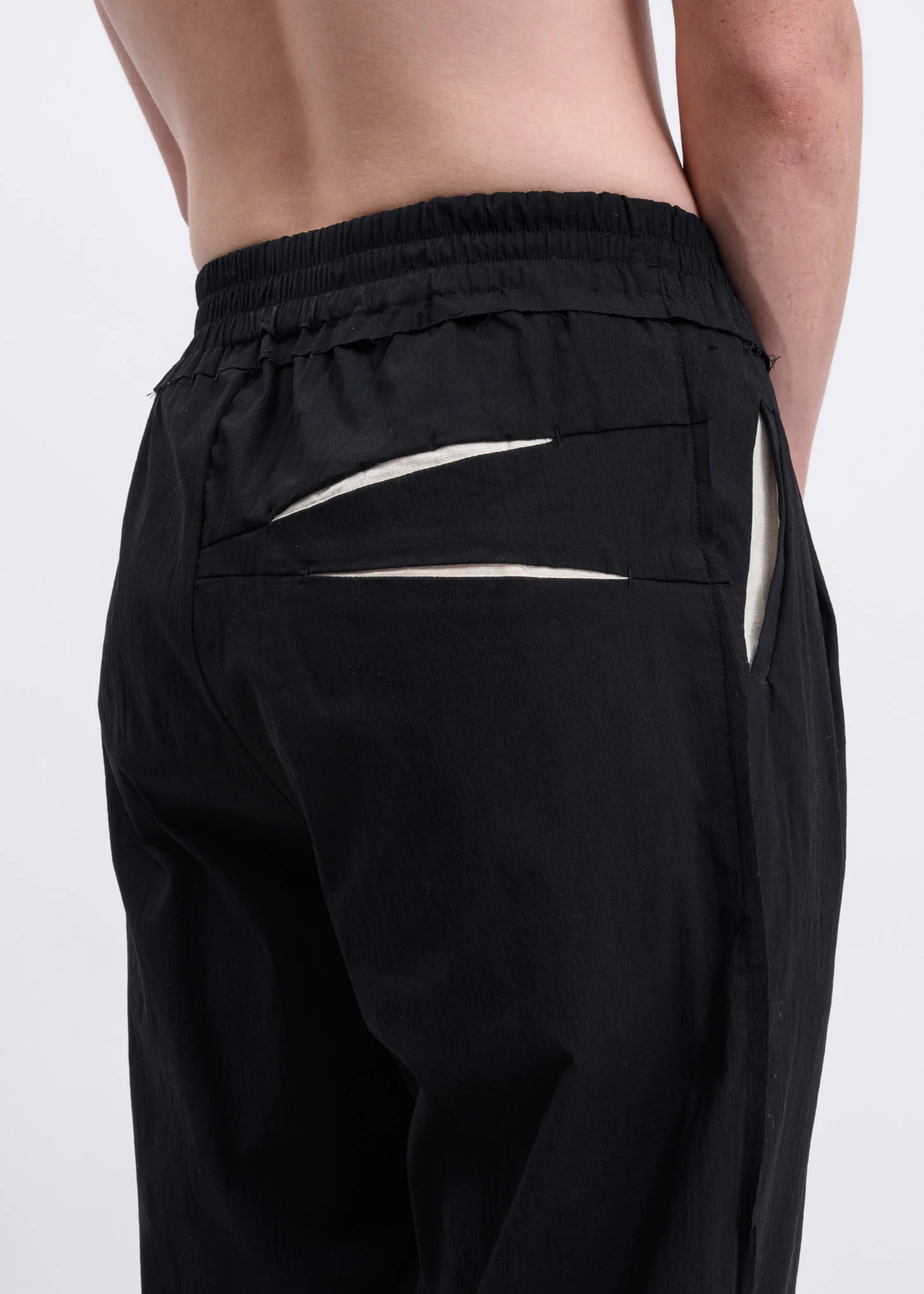 Black Double Pocket Detail Trousers - Image 4