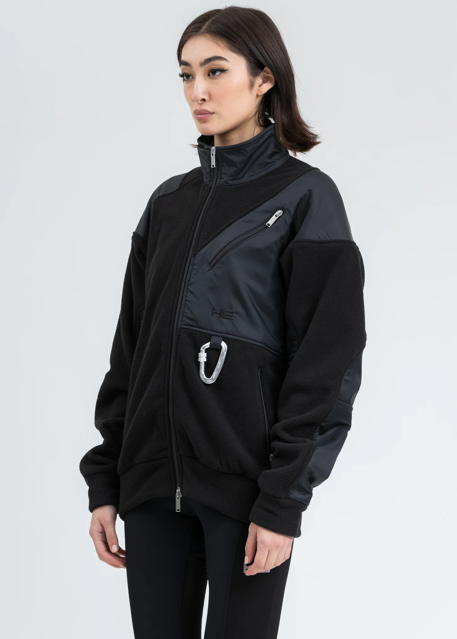 Black Polar Fleece Jacket - Image 2