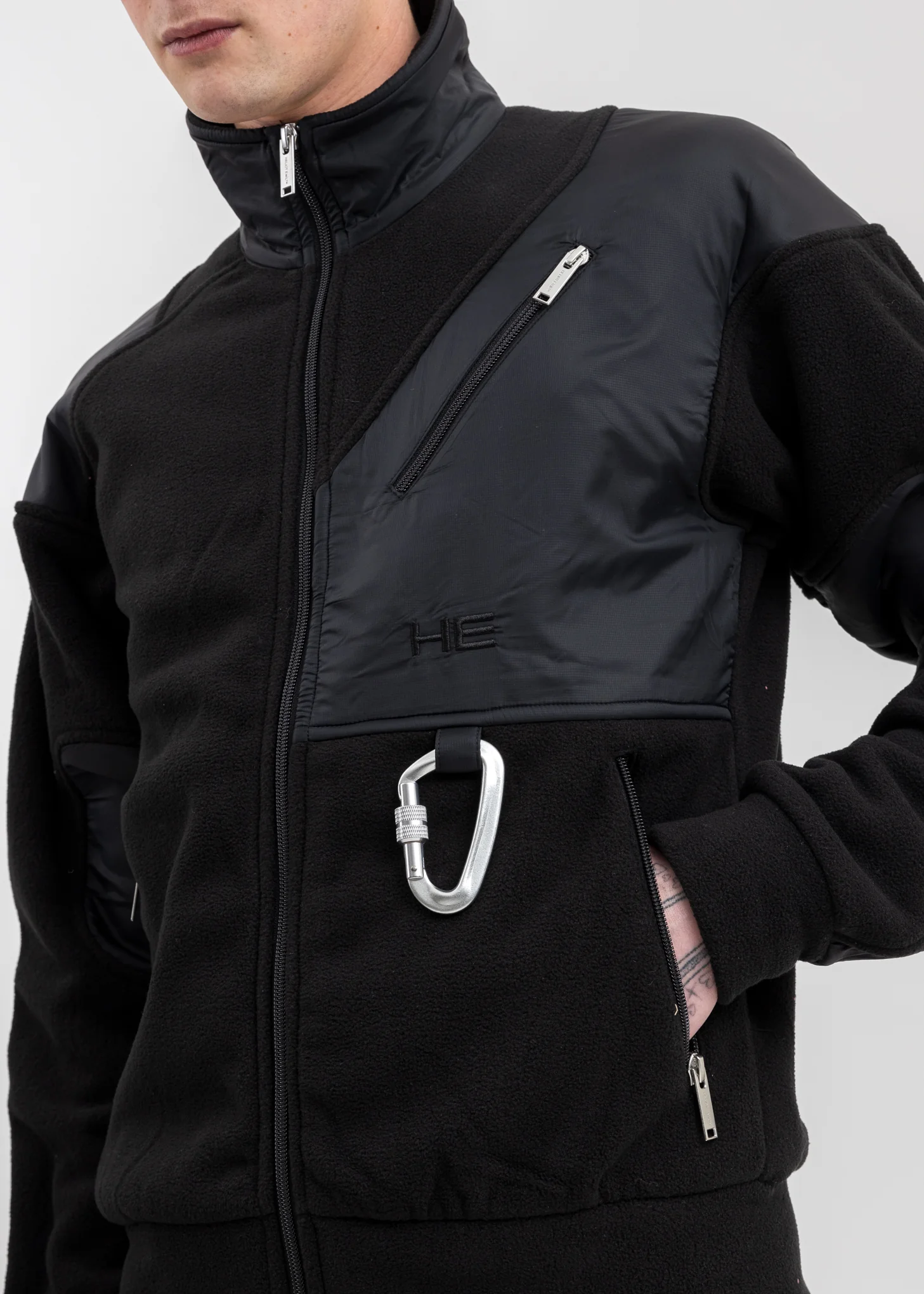 Black Polar Fleece Jacket - Image 2