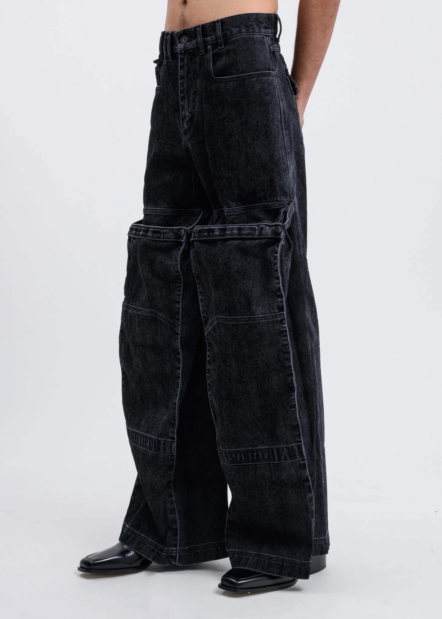 Black Pop-Up Cargo Trouser - Image 4