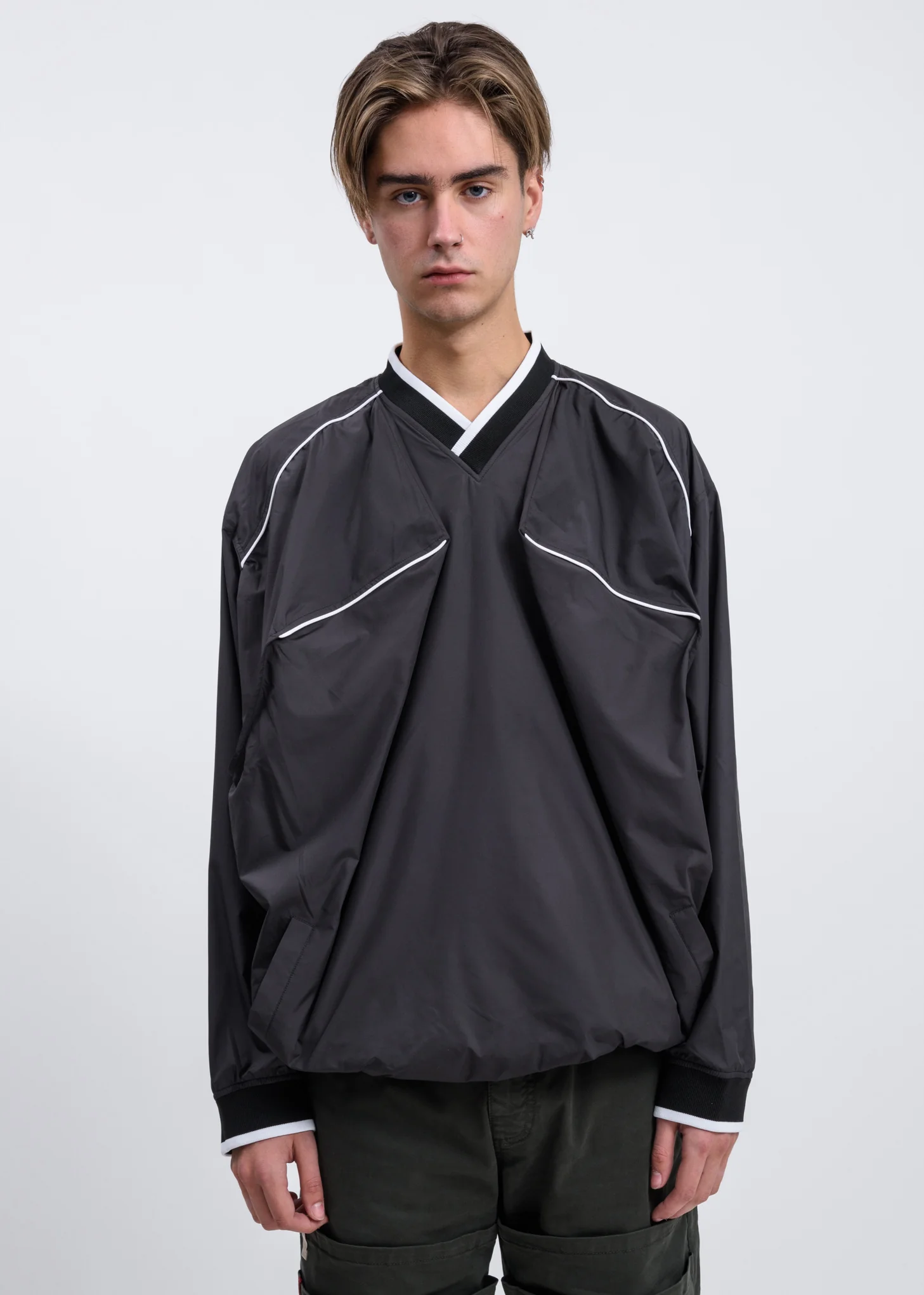 Black Pop-Up Nylon Sweater