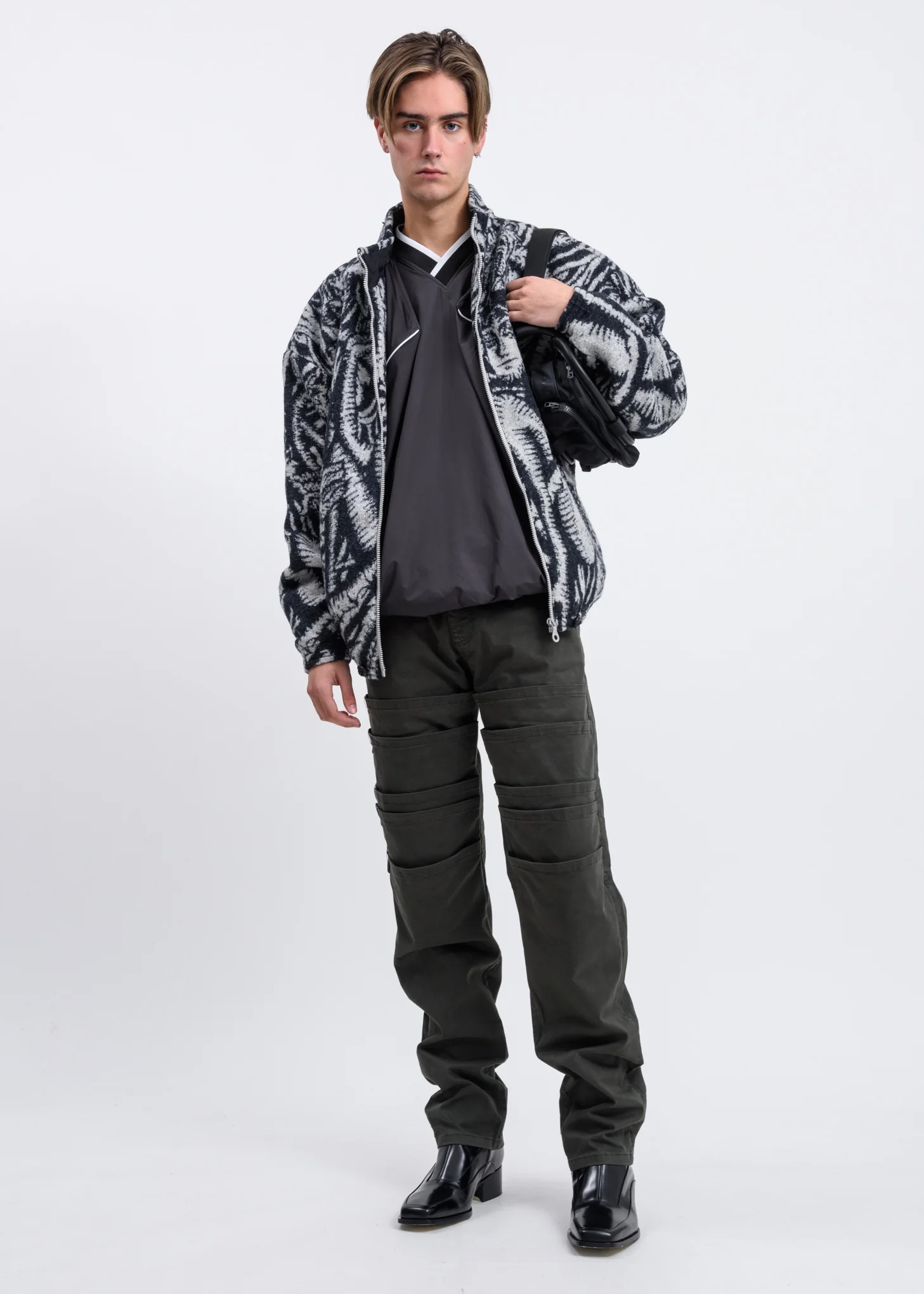 Black Pop-Up Nylon Sweater - Image 6