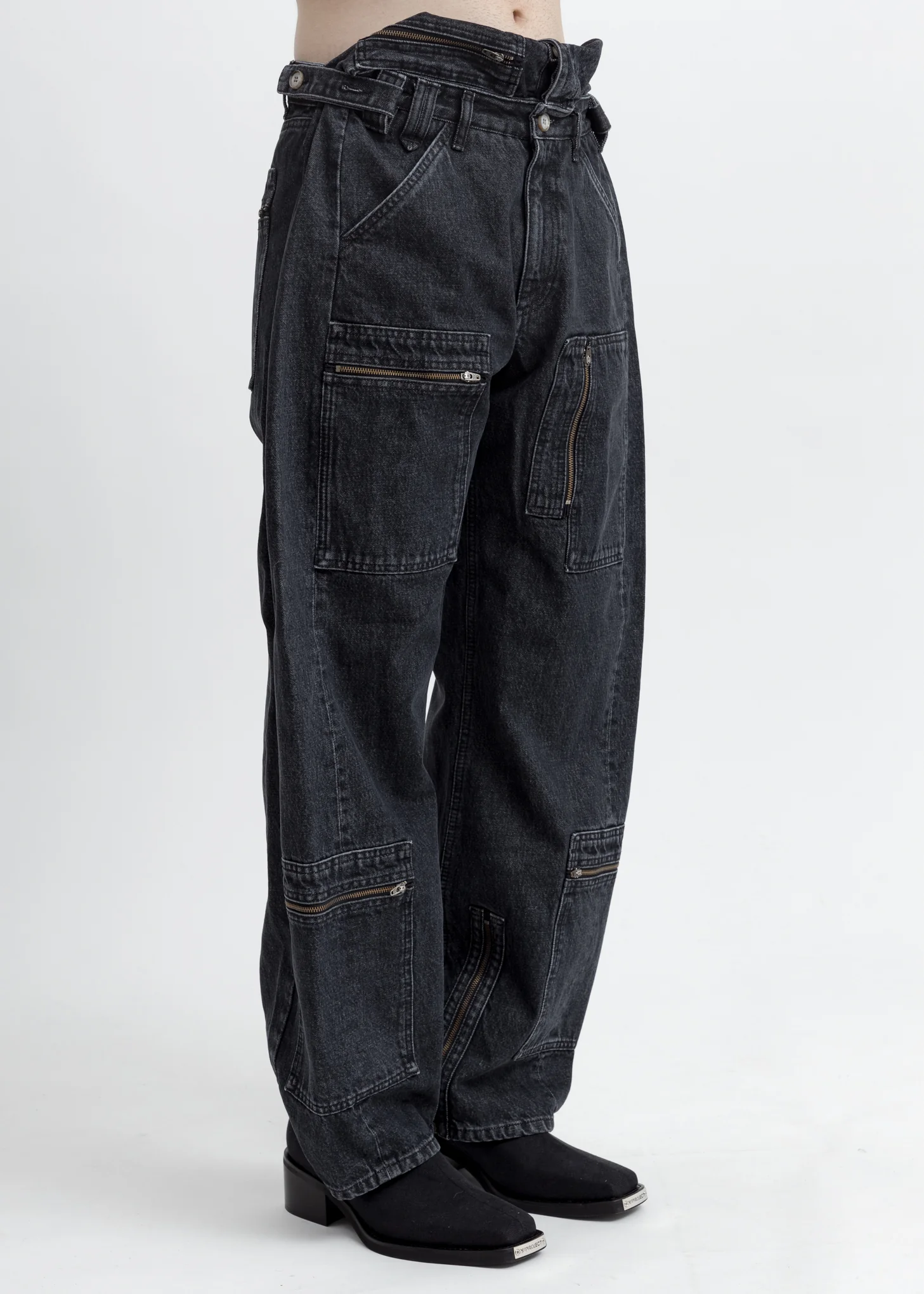 Black Pop-Up Pilot Trousers - Image 2