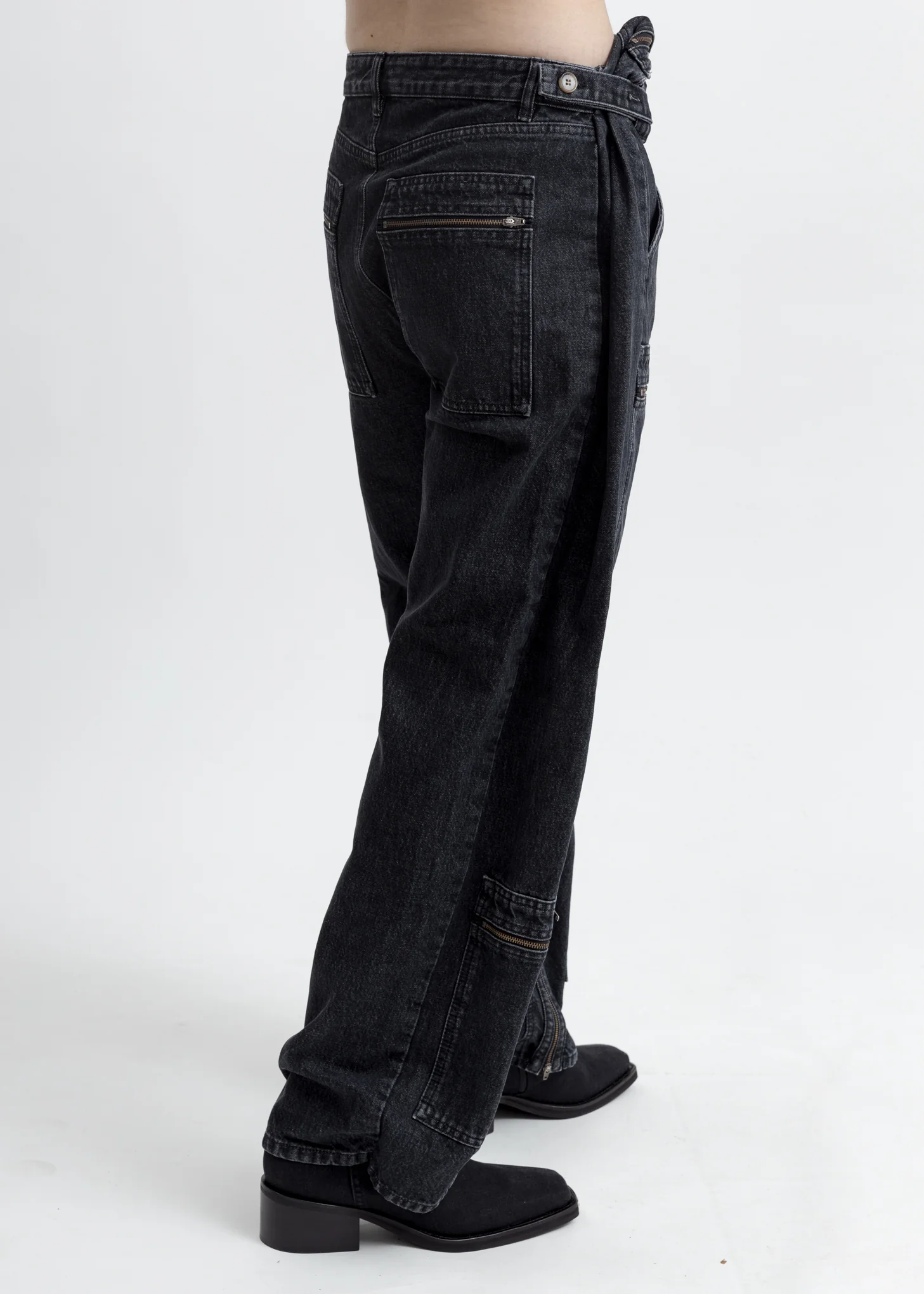 Black Pop-Up Pilot Trousers - Image 5