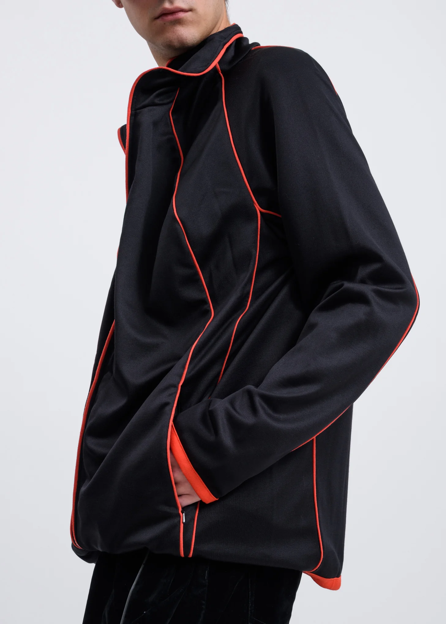 Black Pop-Up Track Jacket - Image 2