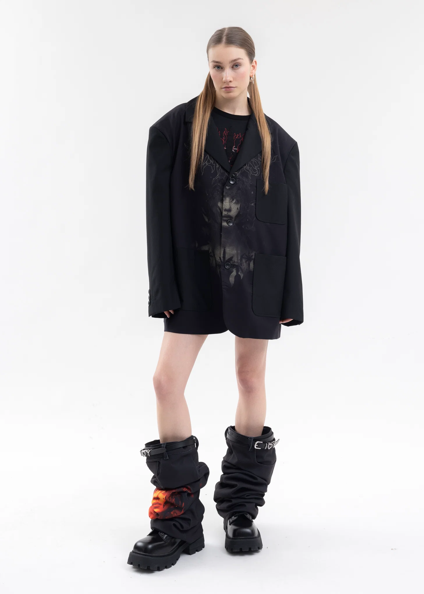 BLACK PRINTED BLAZER - Image 6