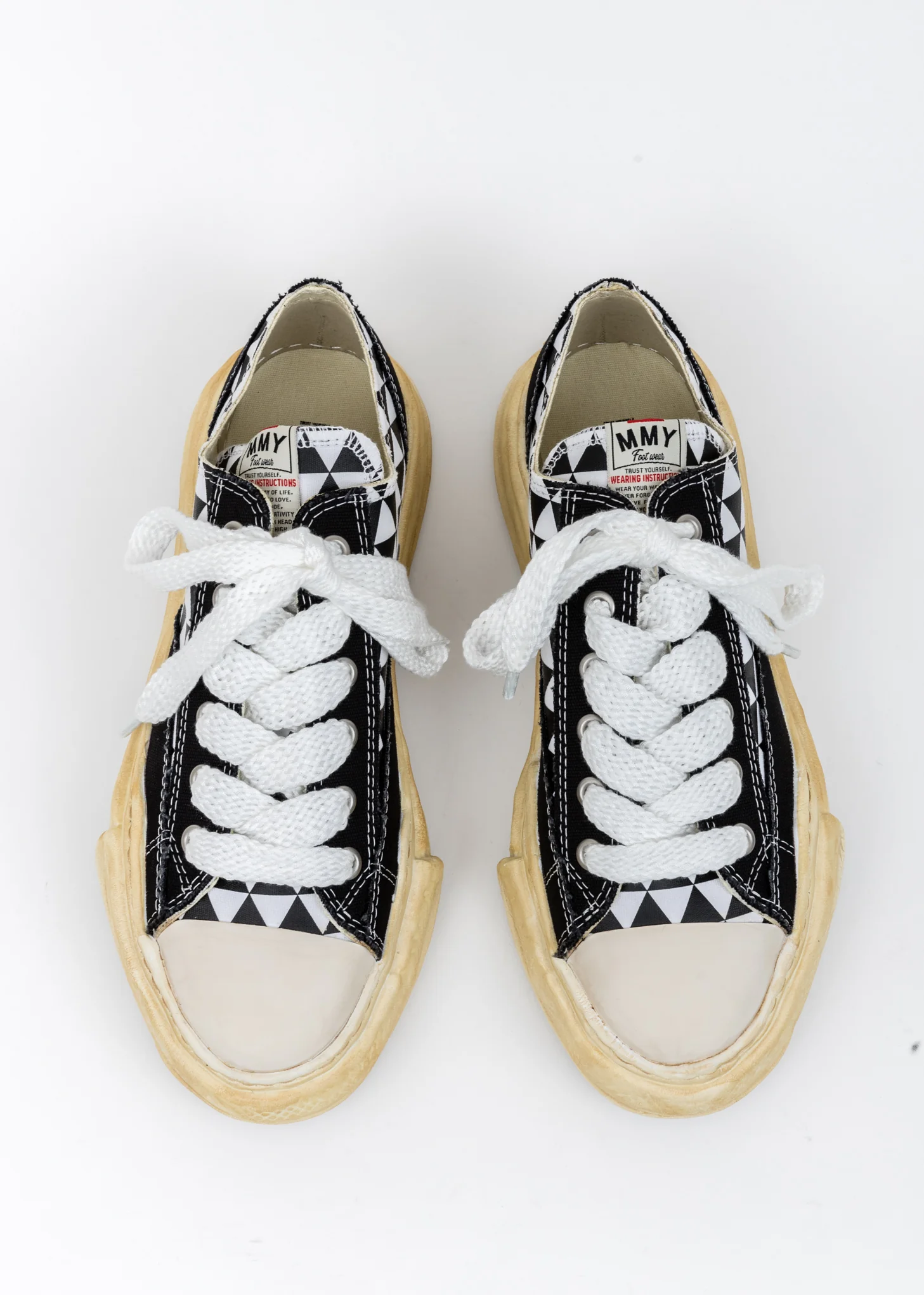 Black Printed Canvas Original Sole Overdyed Lowcut Sneaker - Image 2
